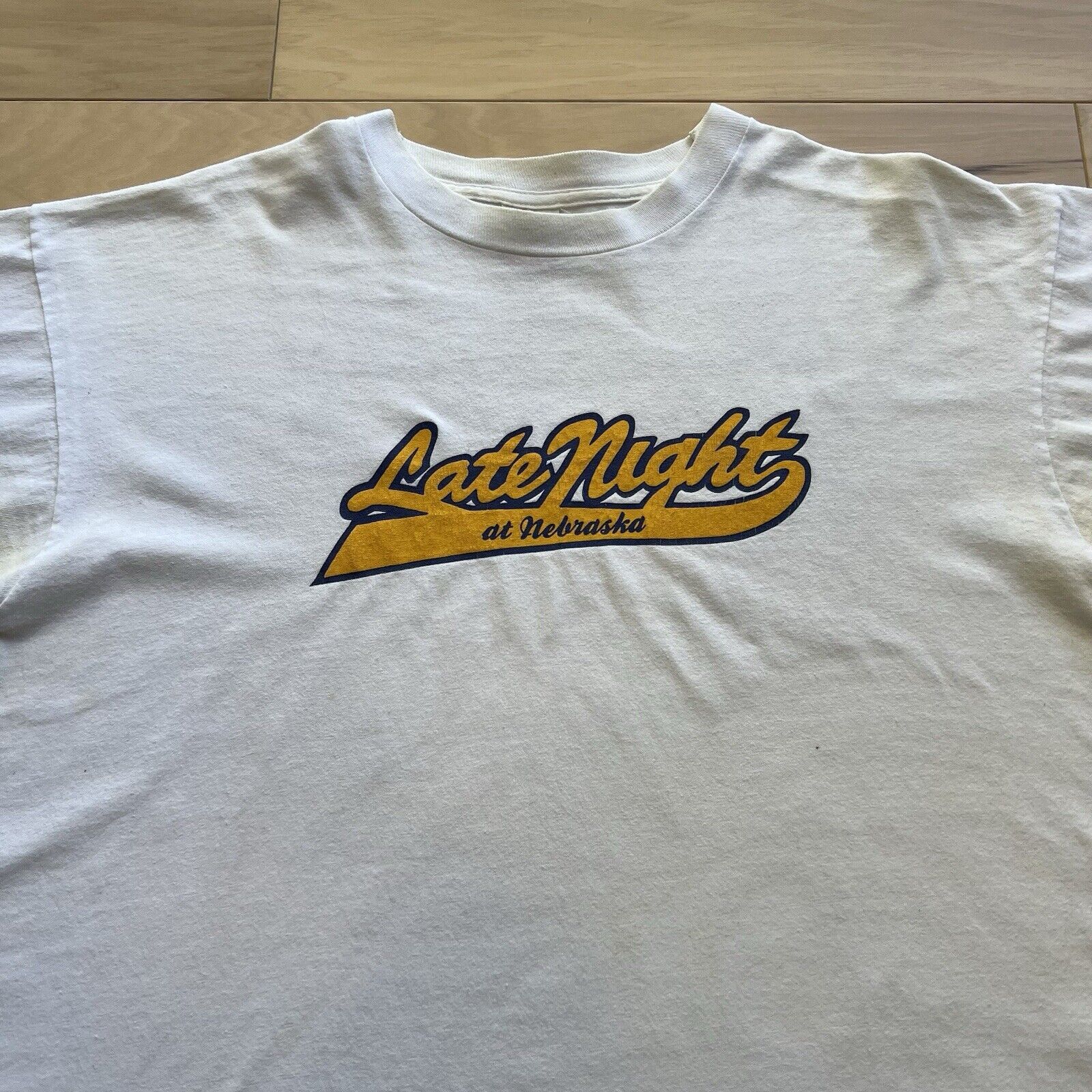 Vintage Vintage Late Night at Nebraska Shirt XL White 90s University Size US XL / EU 56 / 4 - 3 Thumbnail