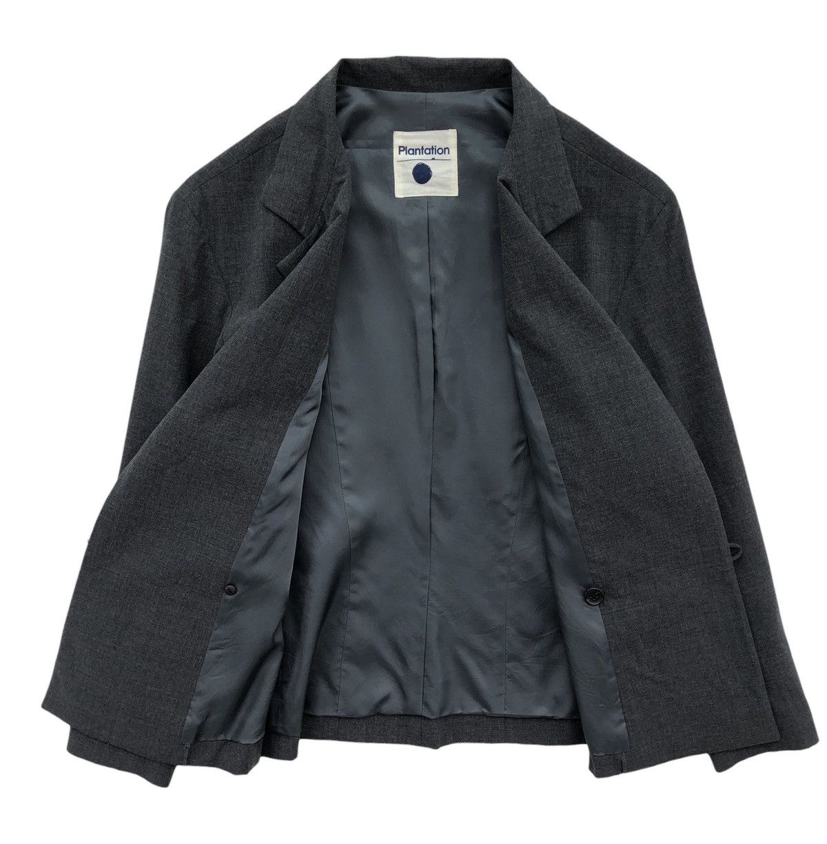 Issey Miyake Plantation Issey Miyake Grey Double Breasted Jacket / Blazer Size M / US 6-8 / IT 42-44 - 2 Thumbnail