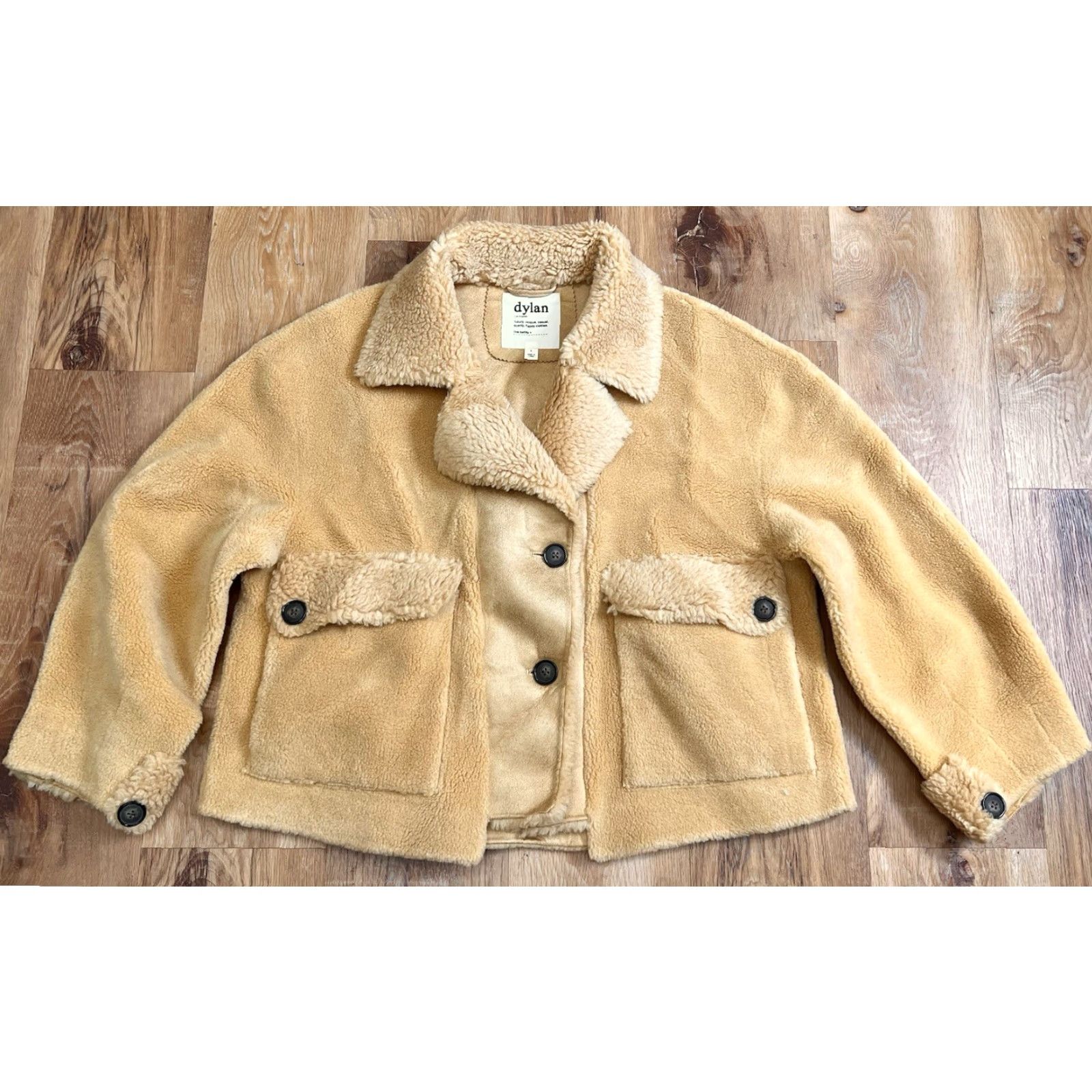 Vintage Dylan Coat Jacket Overcoat Women L Beige Polyester Faux Wool 26” 24” 20.5” Fall Winter Spring Vintage? No Size L / US 10 / IT 46 - 2 Thumbnail
