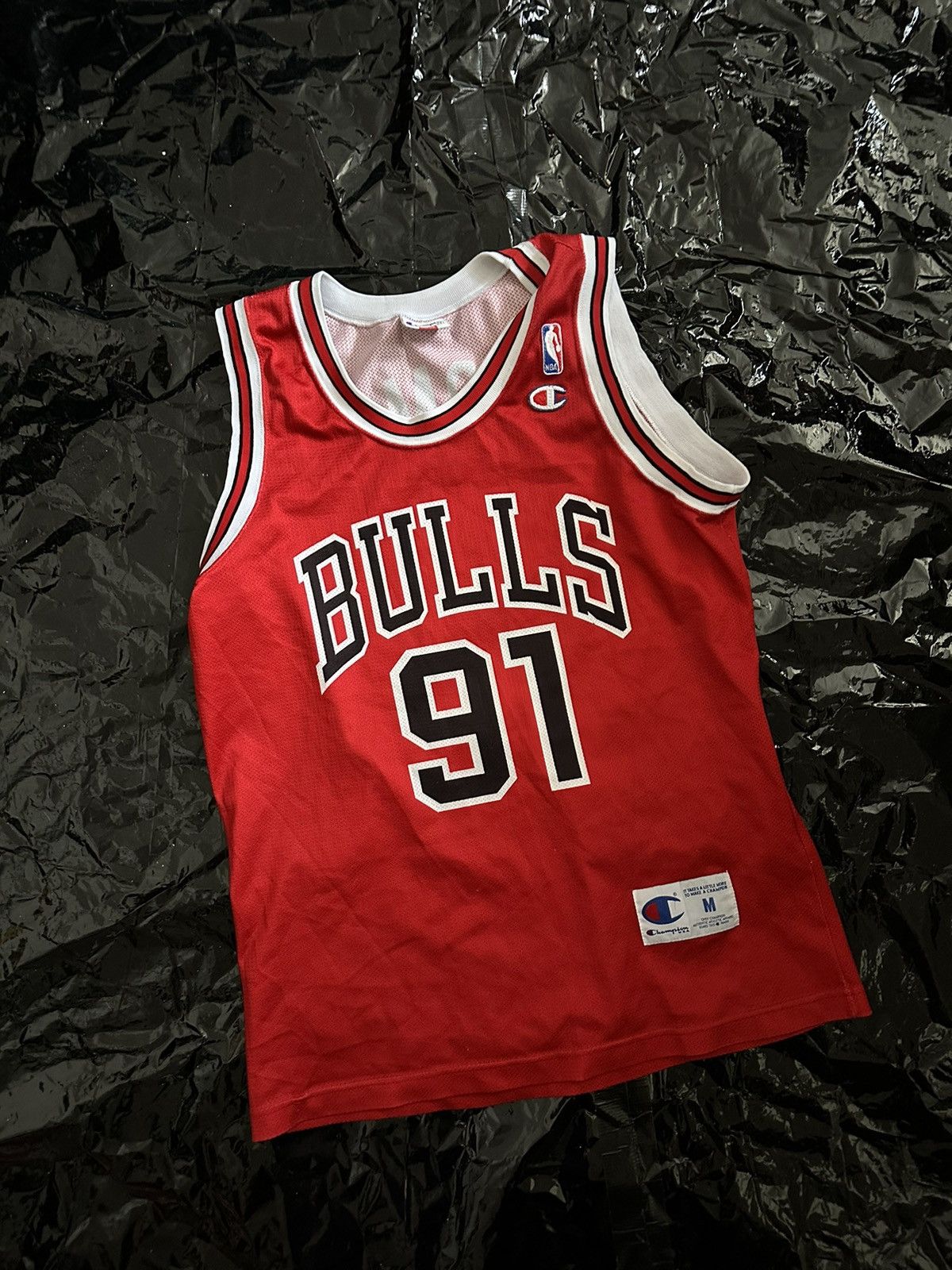 Champion Jersey Chicago Bulls Size M NBA Rodman 91 Vintage