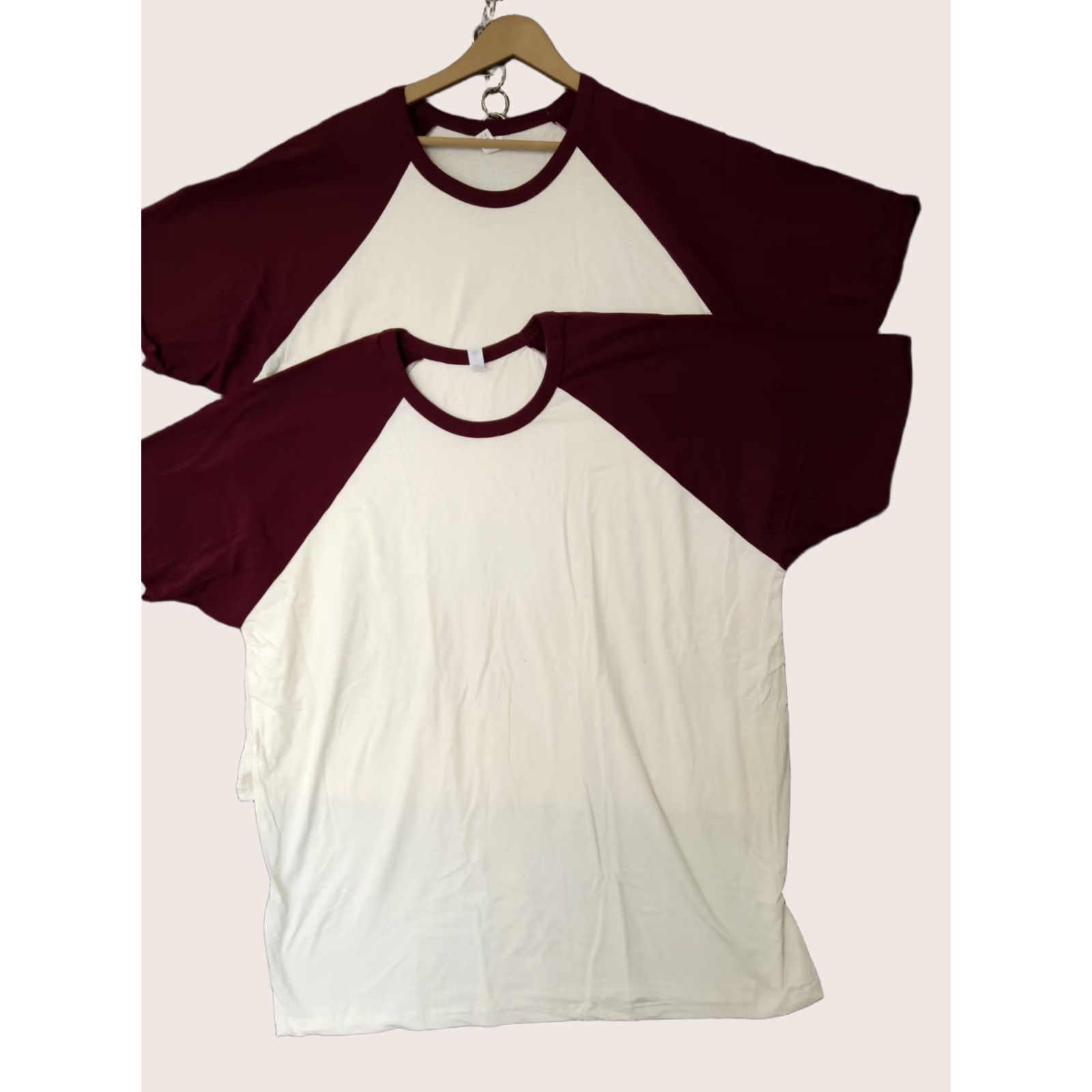 Next Level Next Level T-Shirt Raglan Short-Sleeve 2-Pack Burgundy/White 3XL Men Colorblock Shirts Mens Size US XXL / EU 58 / 5 - 1 Thumbnail