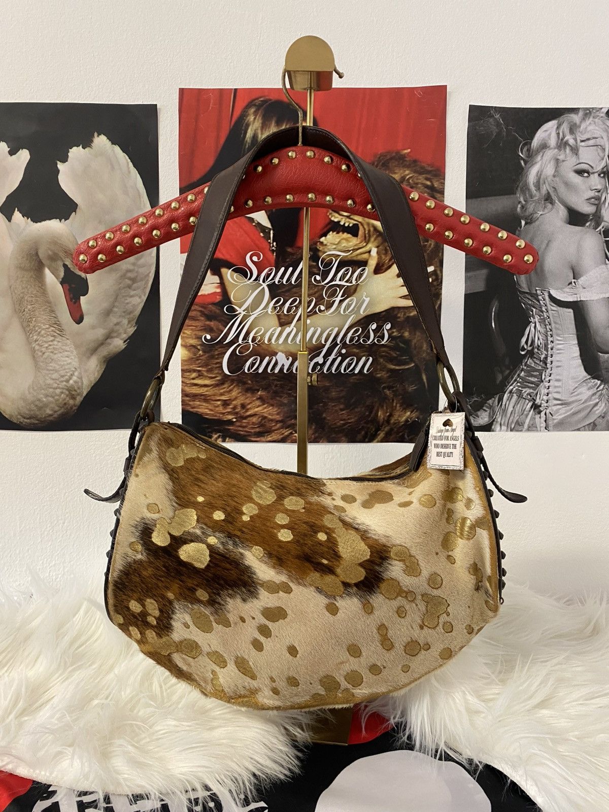 Vintage Vintage brown real fur shoulder bag Size ONE SIZE - 1 Thumbnail