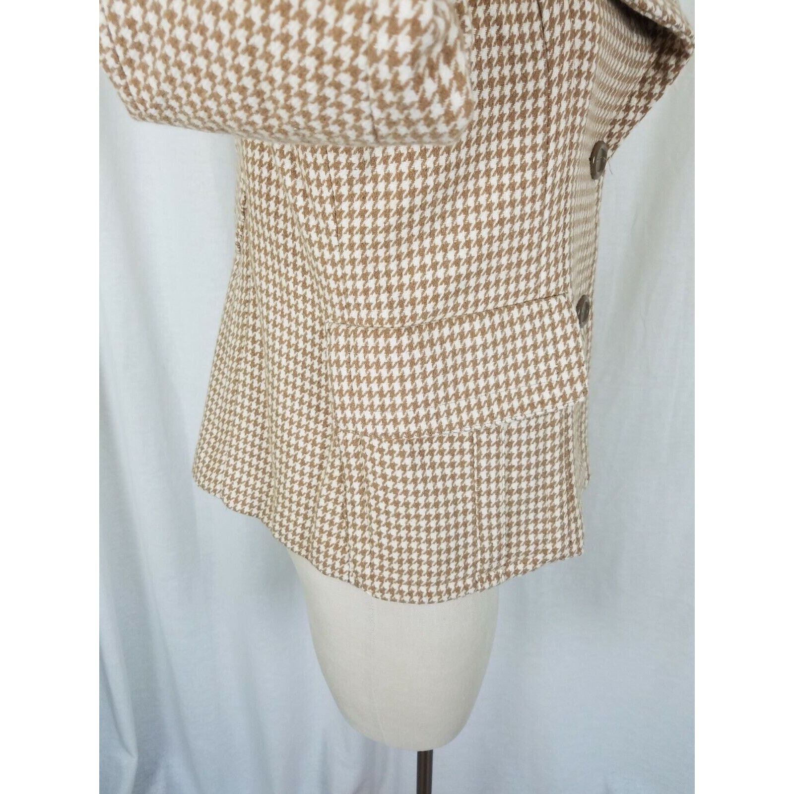 Vintage Vtg Robert Louis Houndstooth Wool Jacket Blazer Belted Size M / US 6-8 / IT 42-44 - 5 Thumbnail