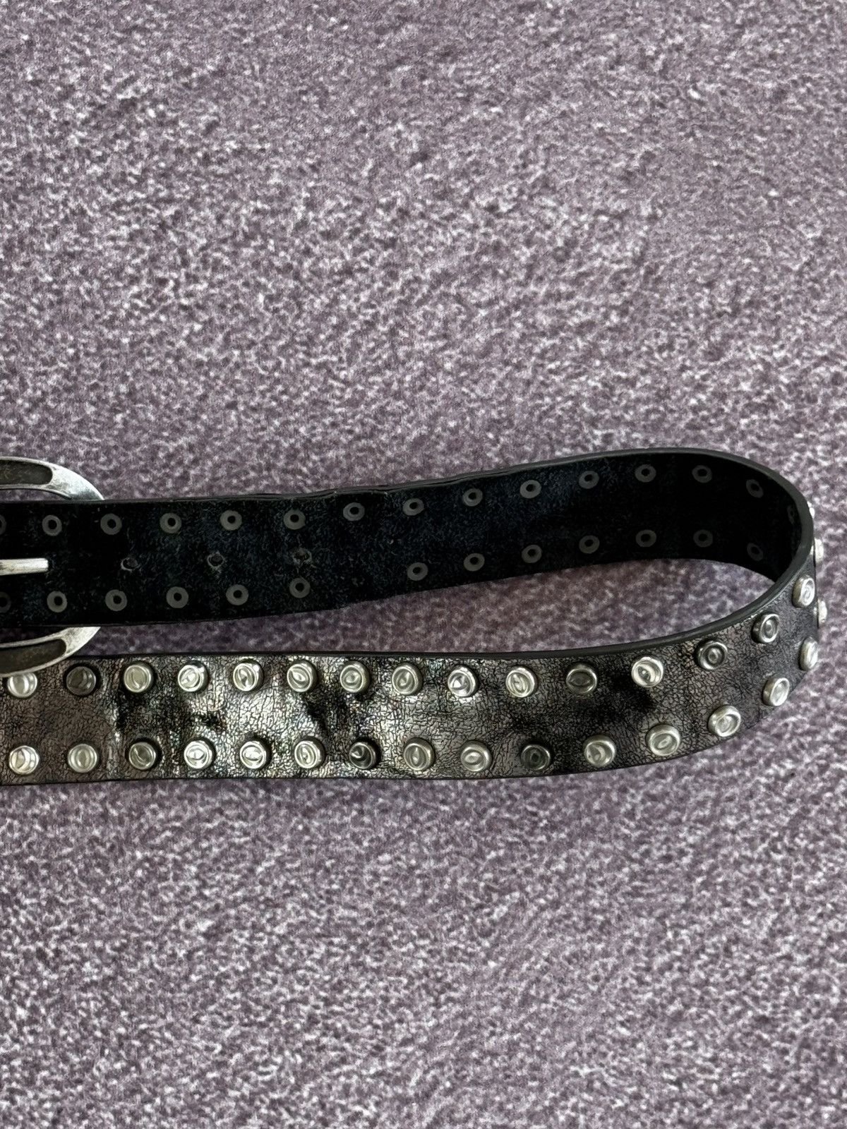 Japanese Brand Vintage Leather Studded Belt Black Metal Diesel style Size ONE SIZE - 9 Thumbnail