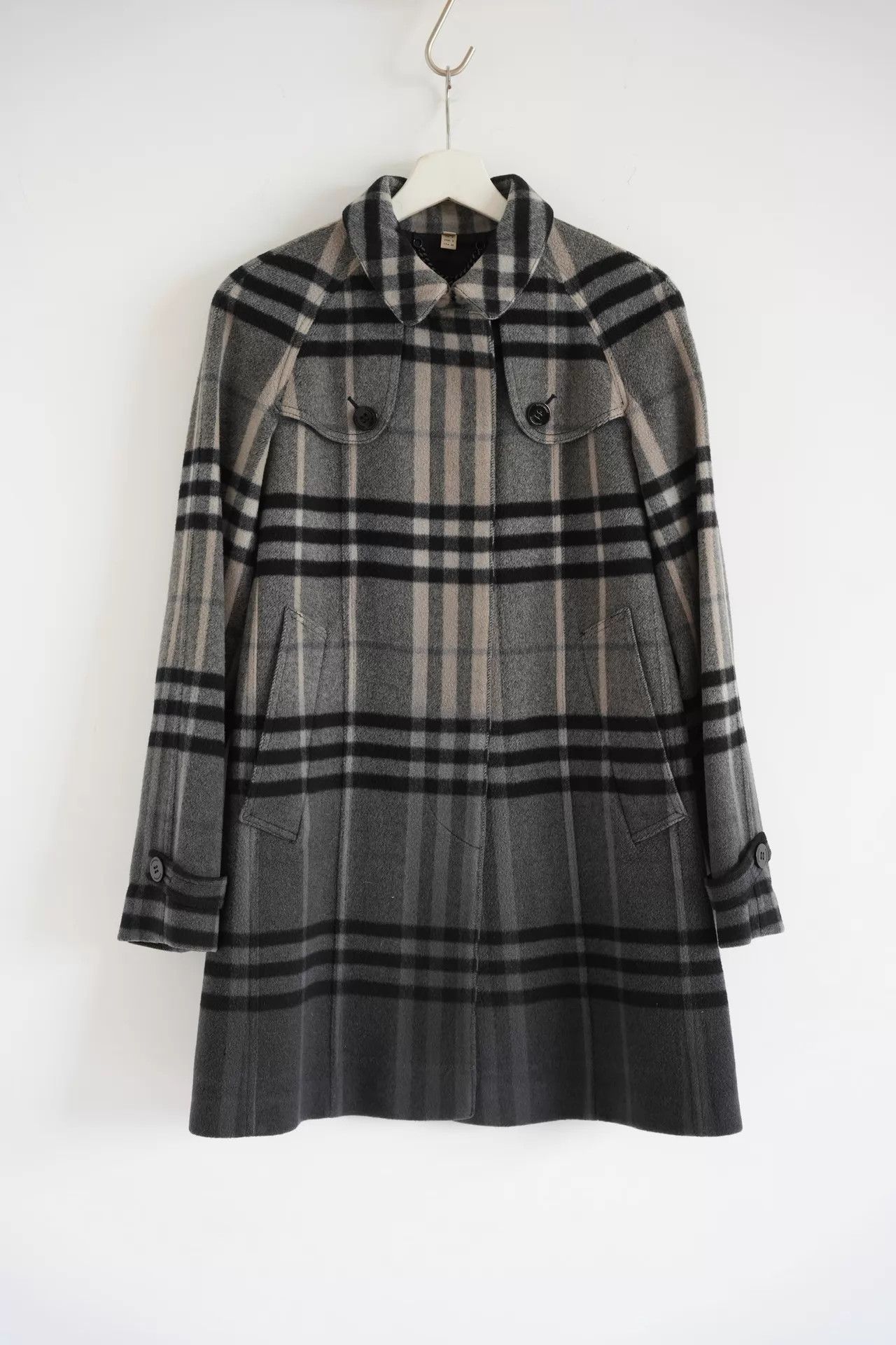 Burberry Burberry Ombre Check Wool Blend Trench Coat Sz 40 Size S / US 4 / IT 40 - 1 Thumbnail