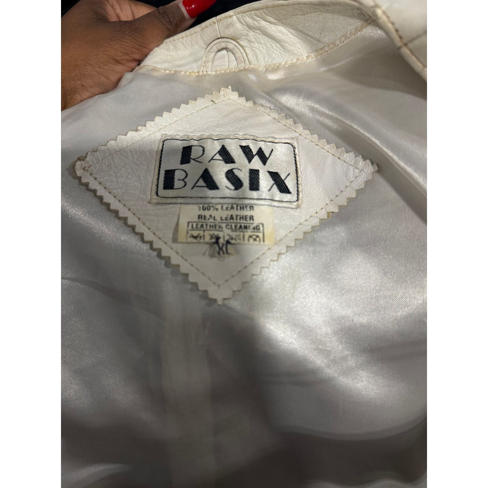 Vintage White leather blazer Size XL / US 12-14 / IT 48-50 - 7 Thumbnail