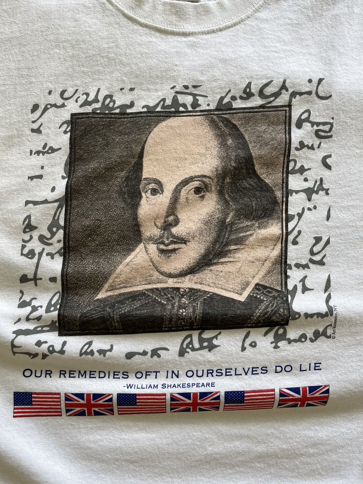Anvil VINTAGE Y2K WILLIAM SHAKESPEARE ART T-SHIRT Size US L / EU 52-54 / 3 - 5 Thumbnail