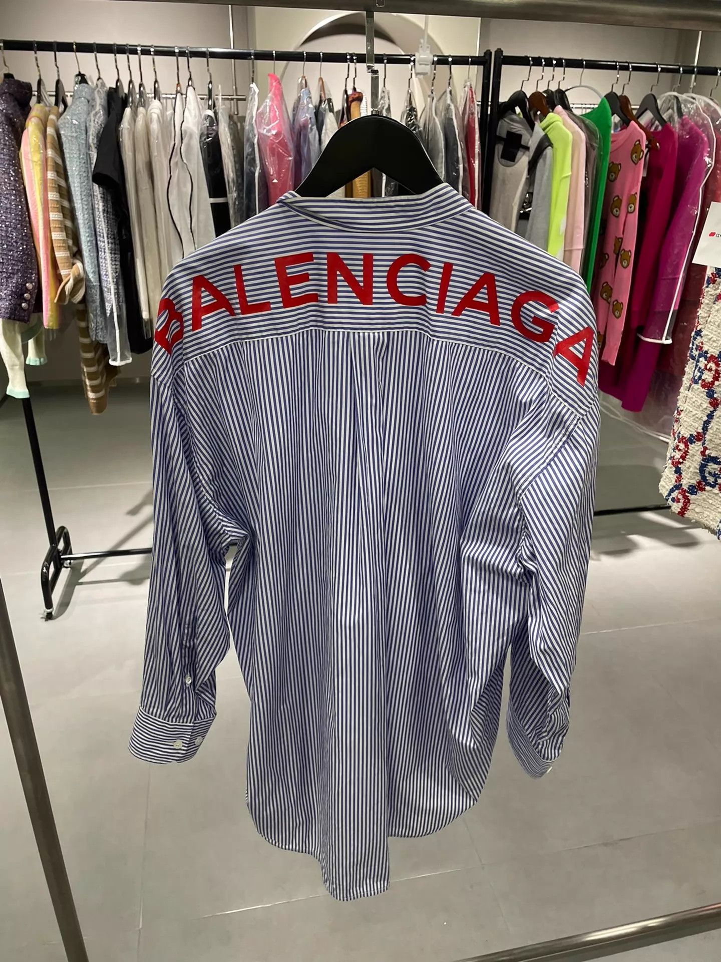 Balenciaga BALENCIAGA Women's Big Logo Striped Shirt 34 Size XXS / US 00 / IT 34 - 2 Thumbnail