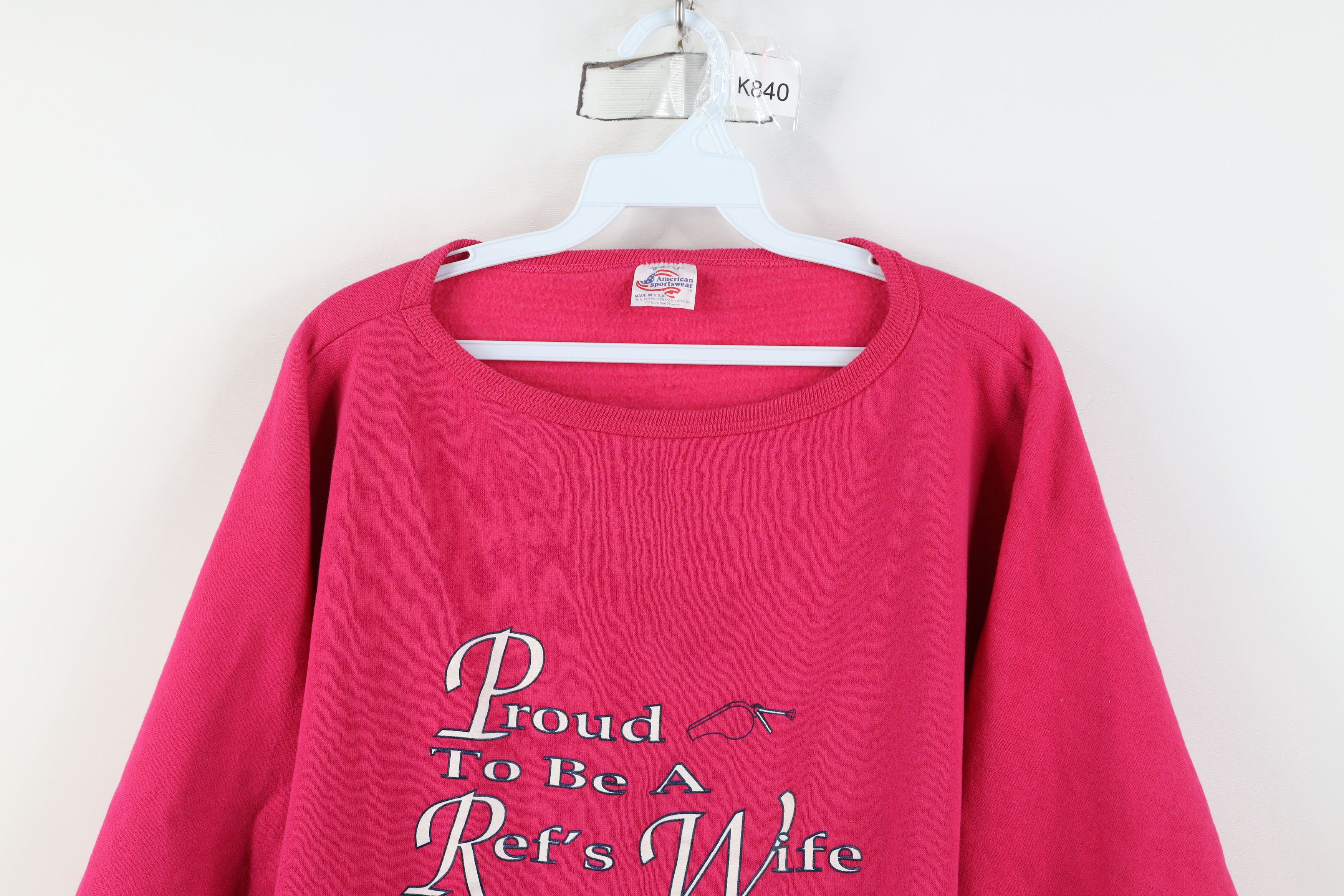 Vintage Vintage 80s Proud To Be A Refs Referee Wife Sweatshirt USA Size ONE SIZE - 2 Thumbnail