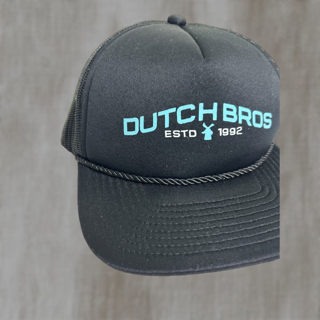 Vintage Dutch Bros Trucker Hat Cap Roped Strap Back Adjustable Unisex Adults Black Logo Seasonal Casual Style Size ONE SIZE - 1 Thumbnail