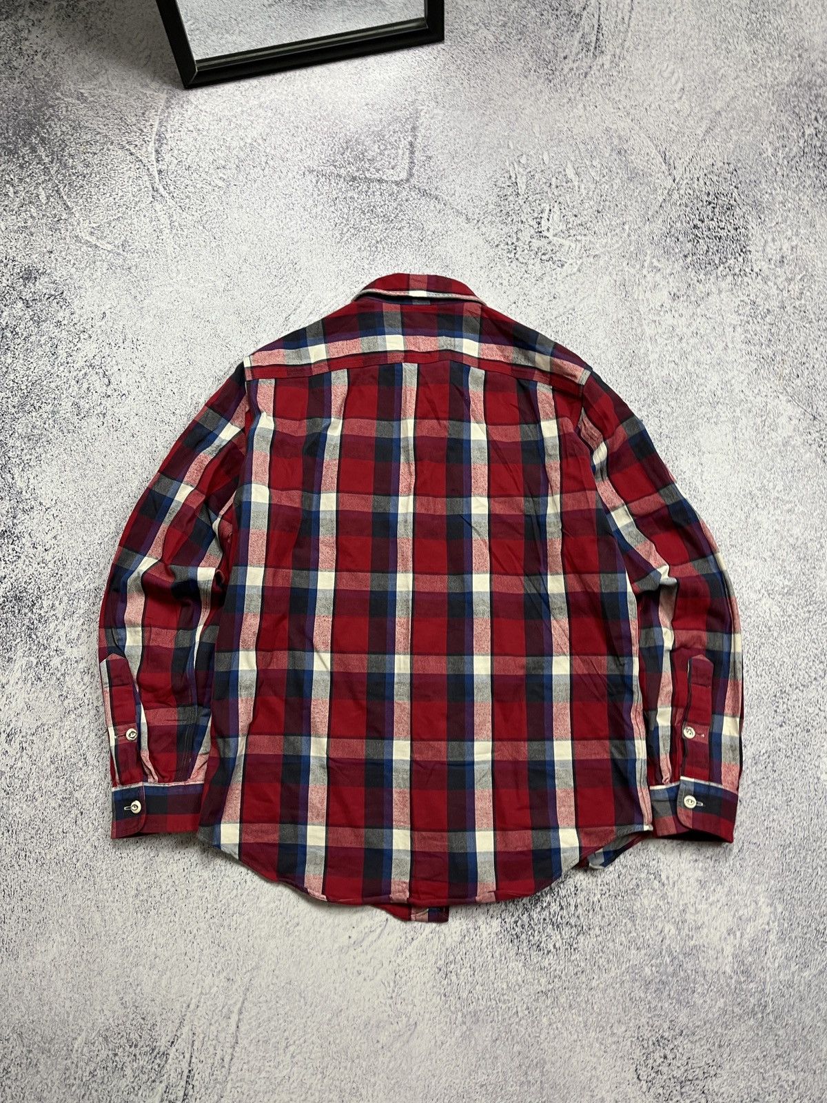 Polo Ralph Lauren × Ralph Lauren × Vintage Polo Ralph Lauren US Naval Res. Plaid Cheked Shirt Flannel Size US M / EU 48-50 / 2 - 13 Thumbnail