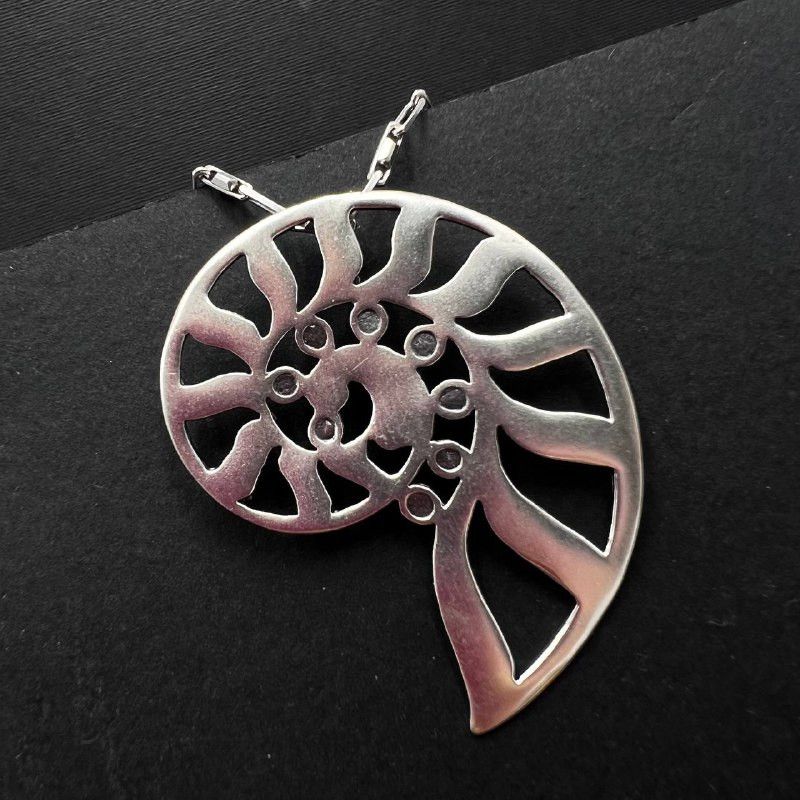 Sterling Silver Vintage 925 Sterling Silver Nautilus Shell Pendant 9g Size ONE SIZE - 4 Thumbnail