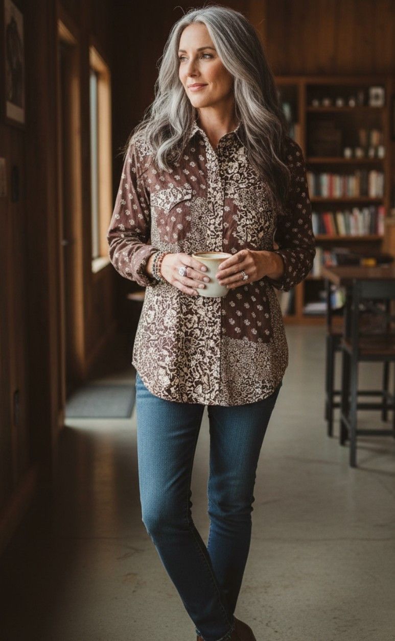Lucky Brand John Robshaw for Lucky Brand long-sleeve western boho Small Size US S / EU 44-46 / 1 - 13 Thumbnail