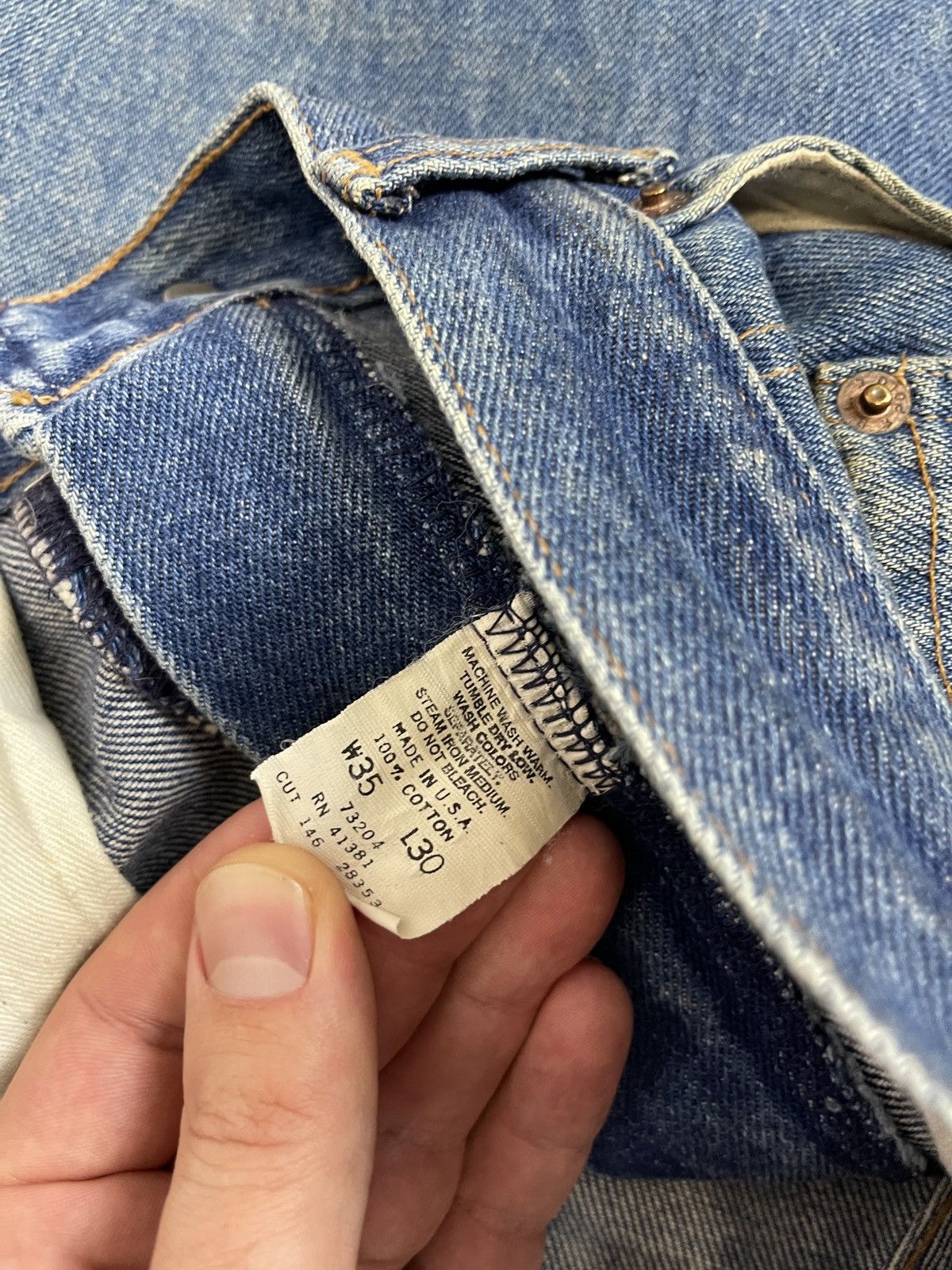 Polo Ralph Lauren Polo Ralph Lauren vintage made in USA faded denim jeans Size US 35 - 10 Thumbnail