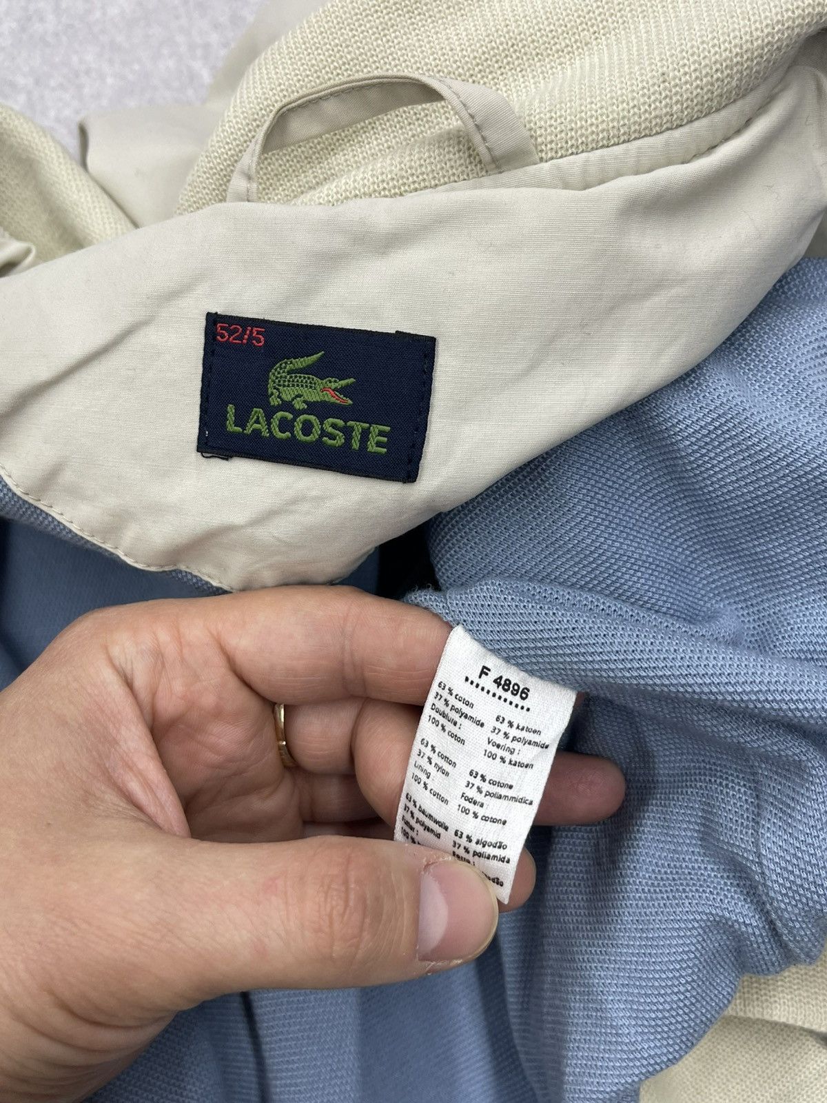 Lacoste Vintage Lacoste 90s Bomber Jacket Beige Metal Logo Crokodile Size US L / EU 52-54 / 3 - 12 Thumbnail