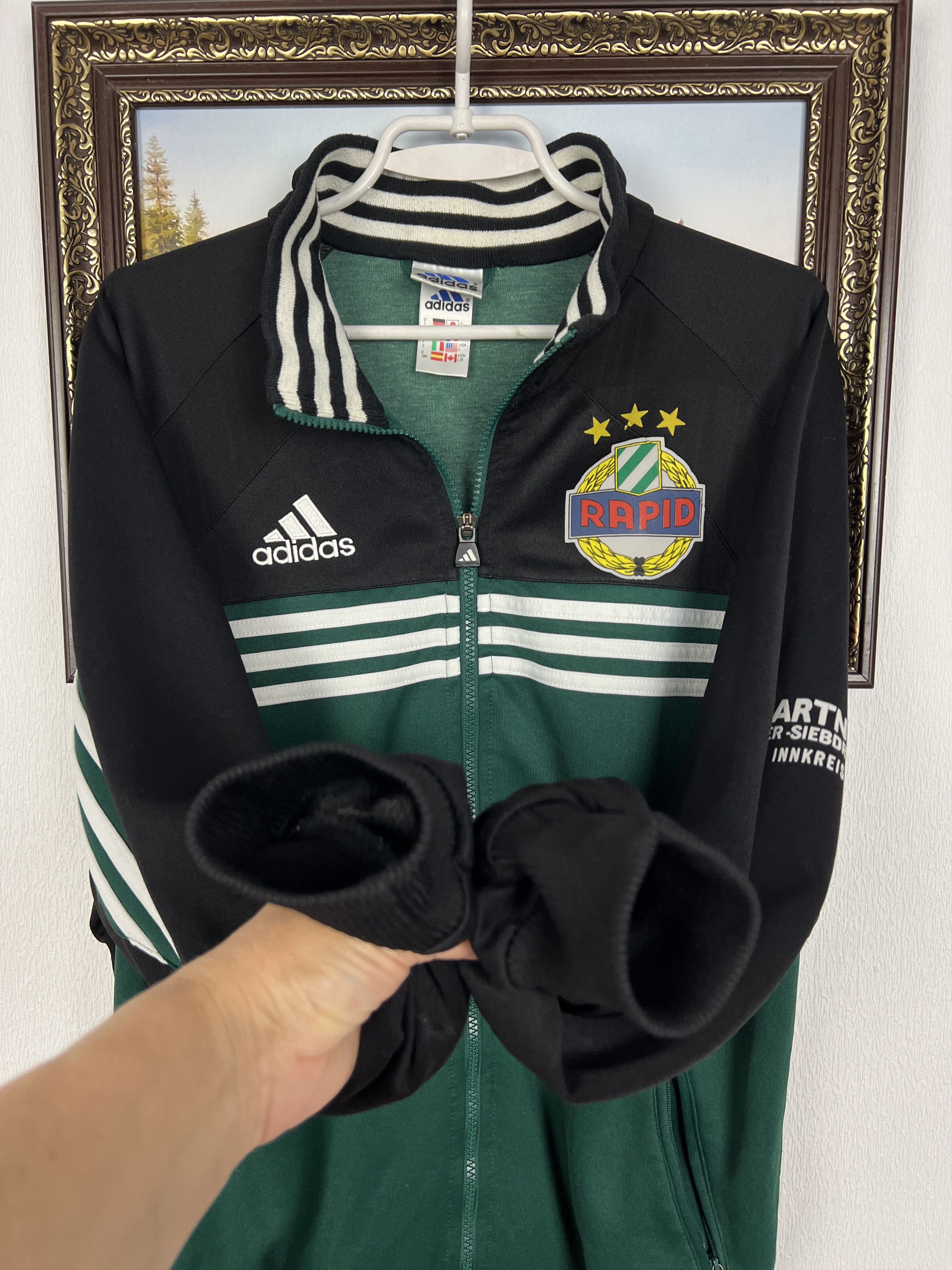 Adidas Vintage 90's Adidas SK Rapid Wien Football Jacket Soccer Size US L / EU 52-54 / 3 - 5 Thumbnail