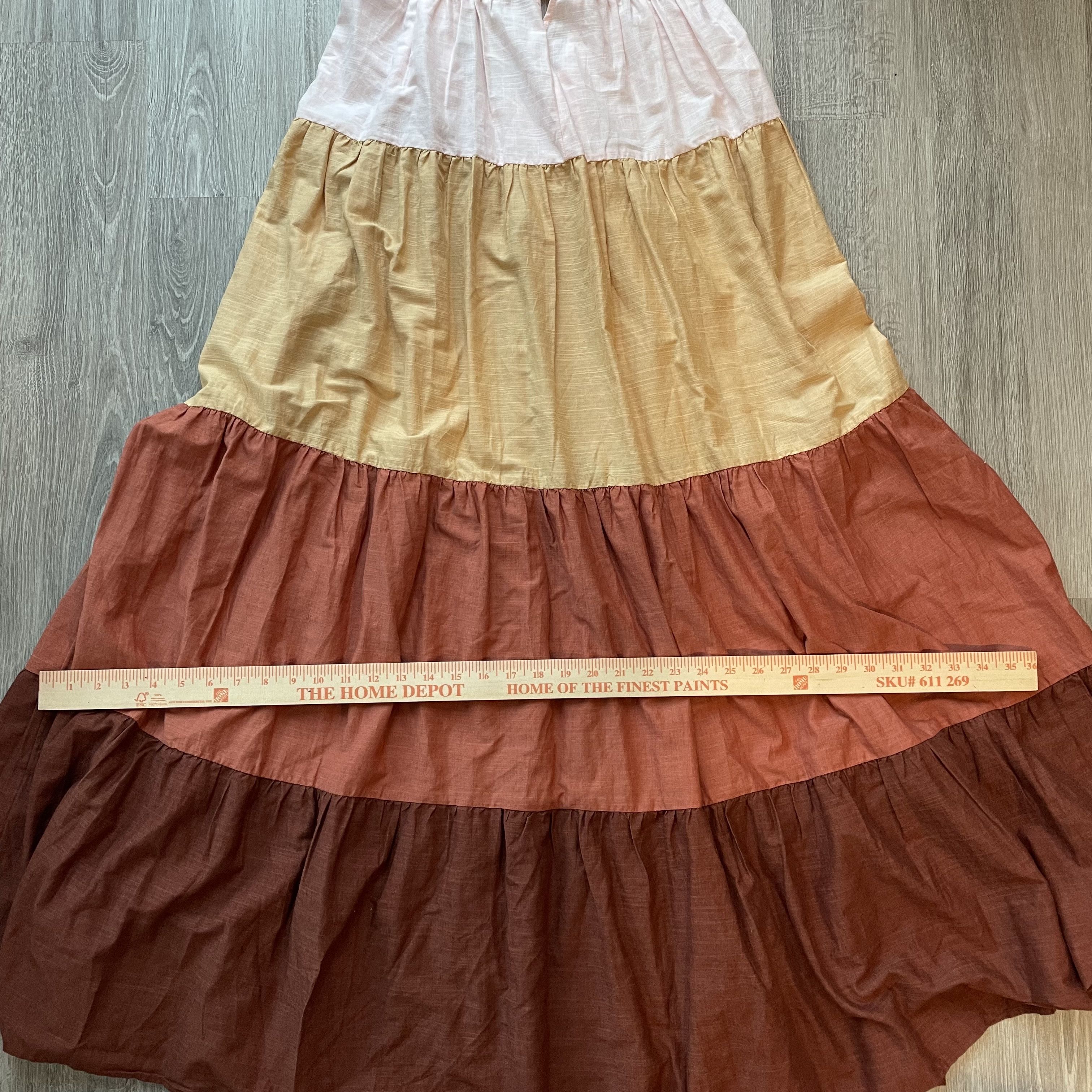 Anthropologie Anthropologie Tiered Colorblock Maxi Dress Pink Brown M Size M / US 6-8 / IT 42-44 - 11 Thumbnail