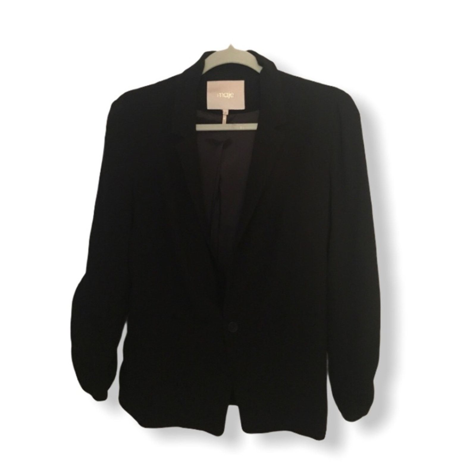 Maje Maje black blazer with scrunched sleeves S Size S / US 4 / IT 40 - 3 Thumbnail