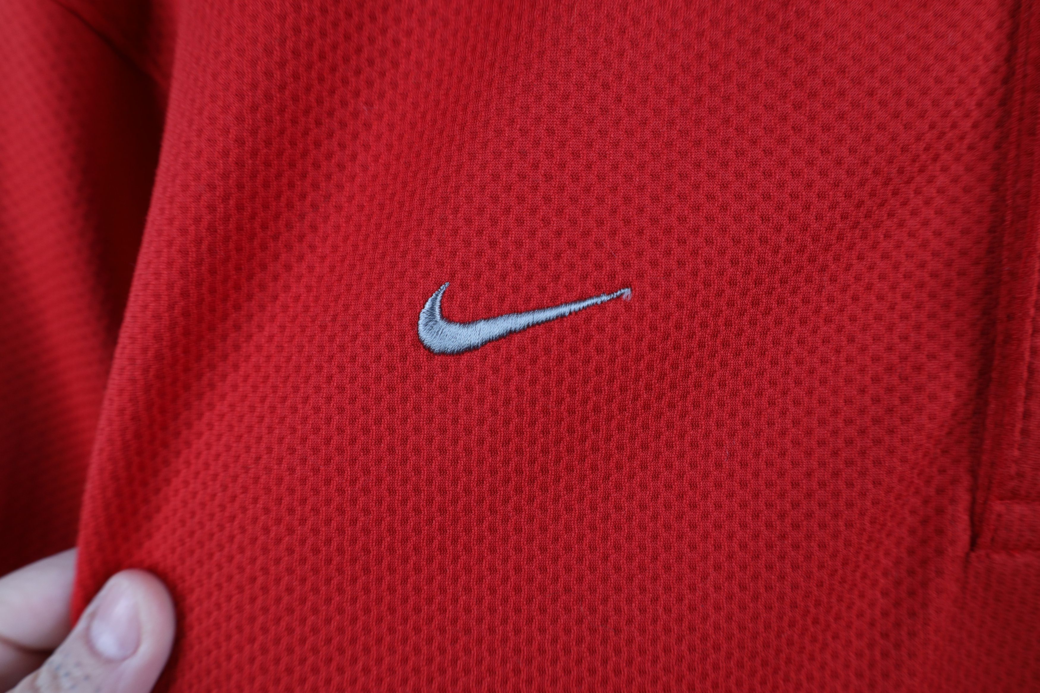 Nike × Vintage Vintage Nike Swoosh Ohio State University Thermal Knit Polo Size US M / EU 48-50 / 2 - 8 Thumbnail