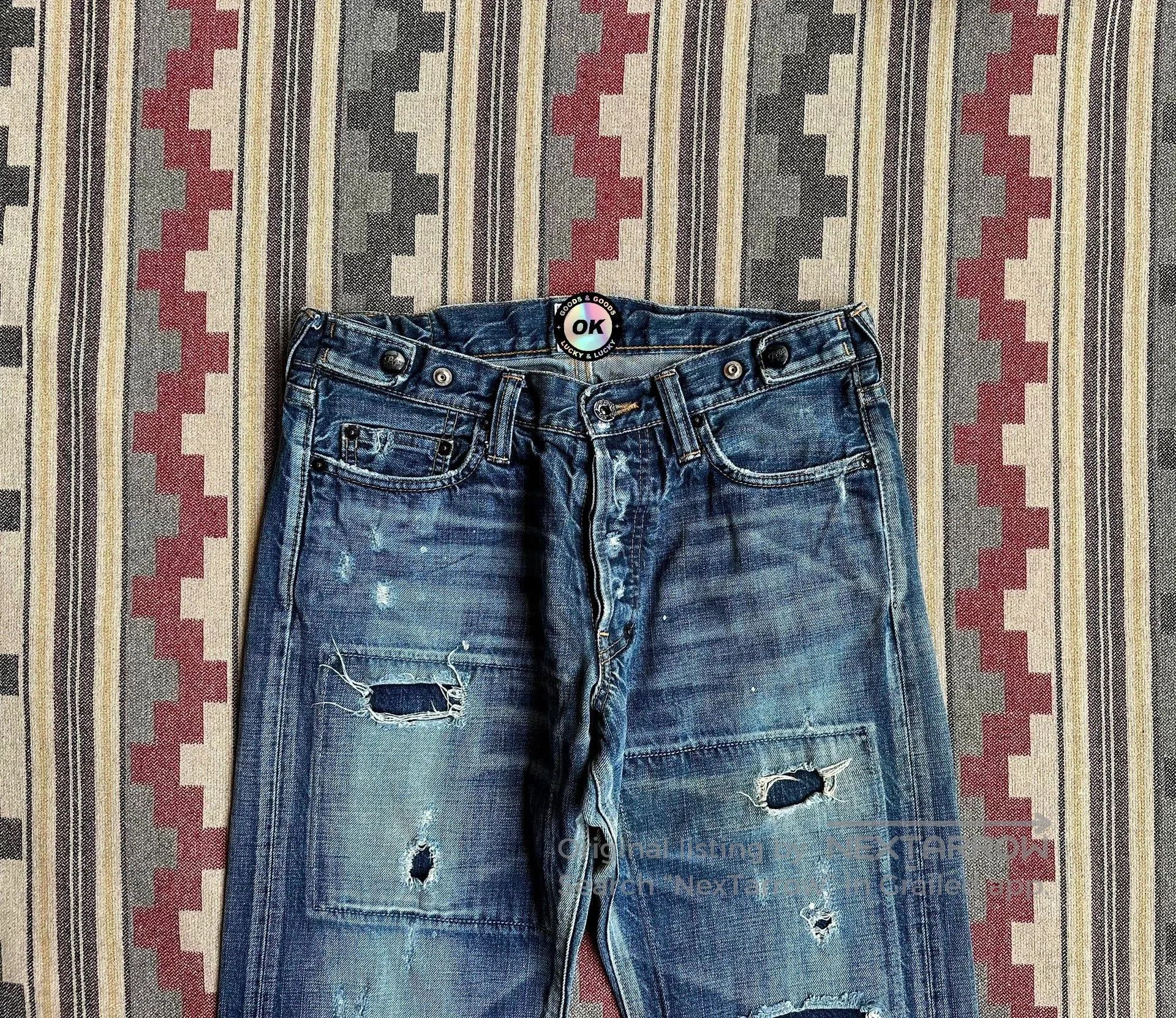 Prps Prps P47P09X Patch Distressed Denim Jeans. Size US 30 / EU 46 - 3 Thumbnail