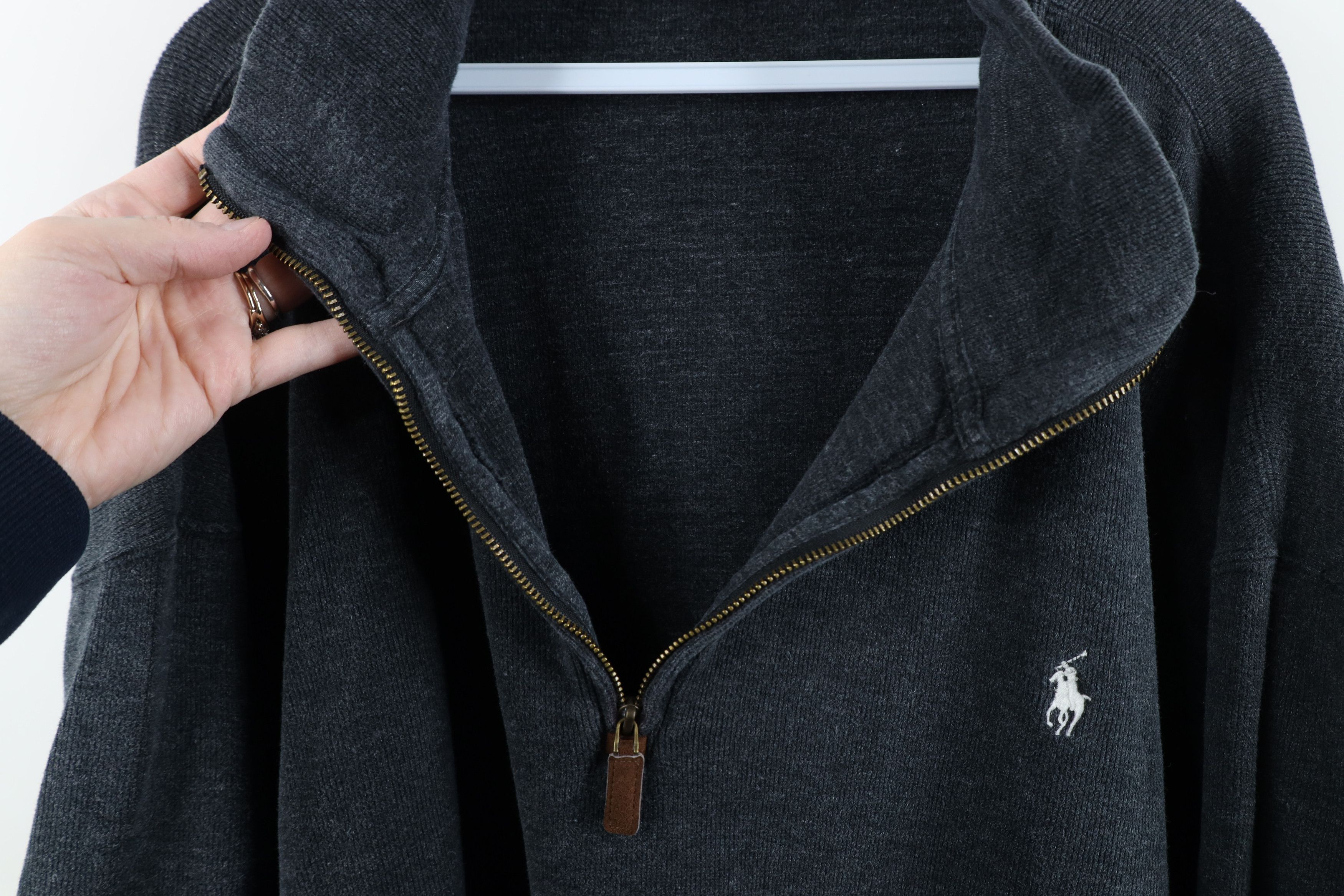 Ralph Lauren Vintage Ralph Lauren Cotton Ribbed Knit Half Zip Sweater Size US XXL / EU 58 / 5 - 5 Thumbnail