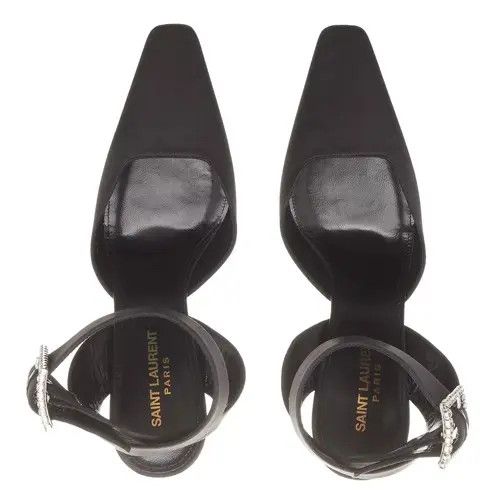 Saint Laurent Paris o1s1wg111024 Fanny Slingback Pumps in Crepe Satin in Black Size US 9 / IT 39 - 2 Thumbnail