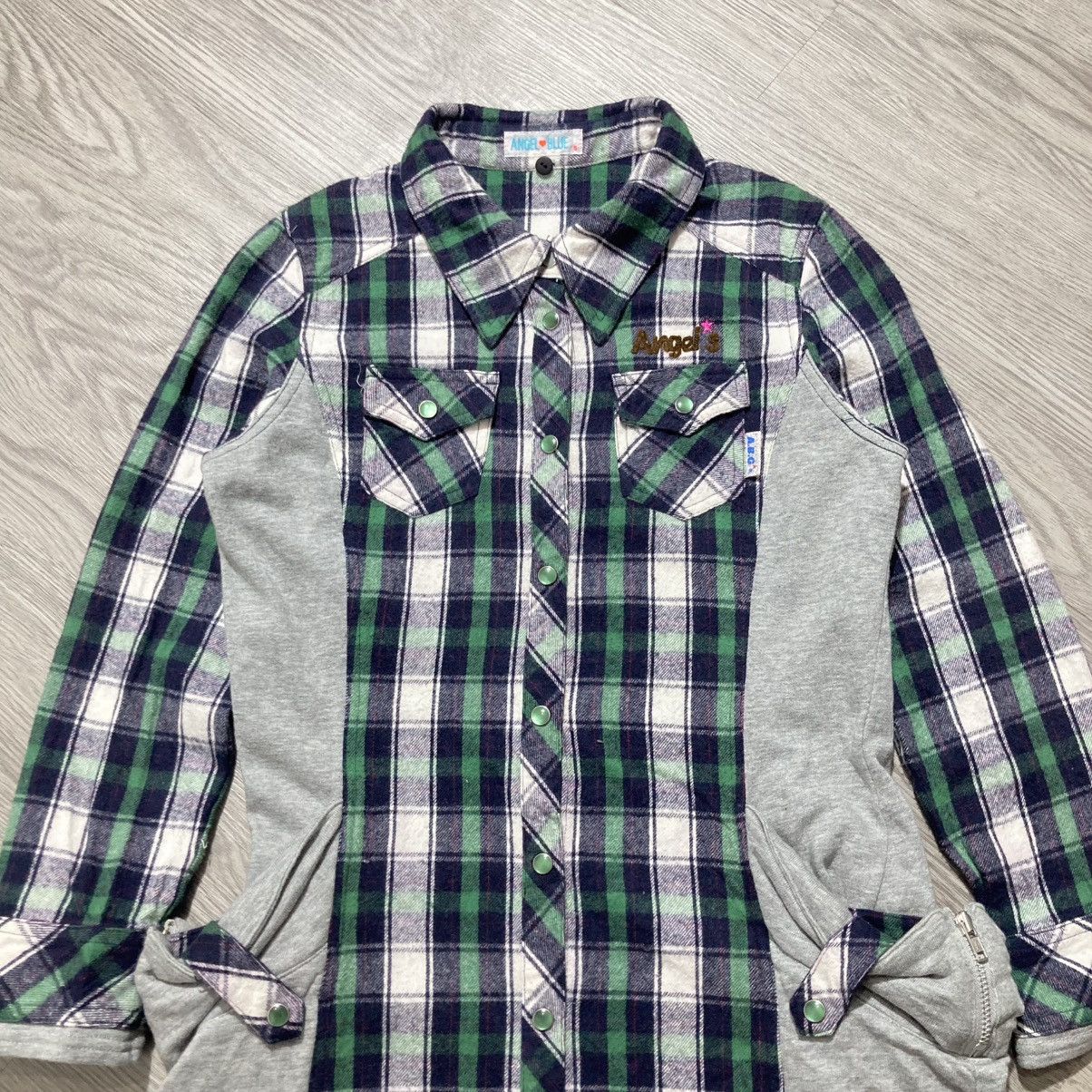 Angel Blue 2000s Angel Blue Flanel Hoodie Plaid ButtonUp Lgb Punk Style Size US XS / EU 42 / 0 - 2 Thumbnail