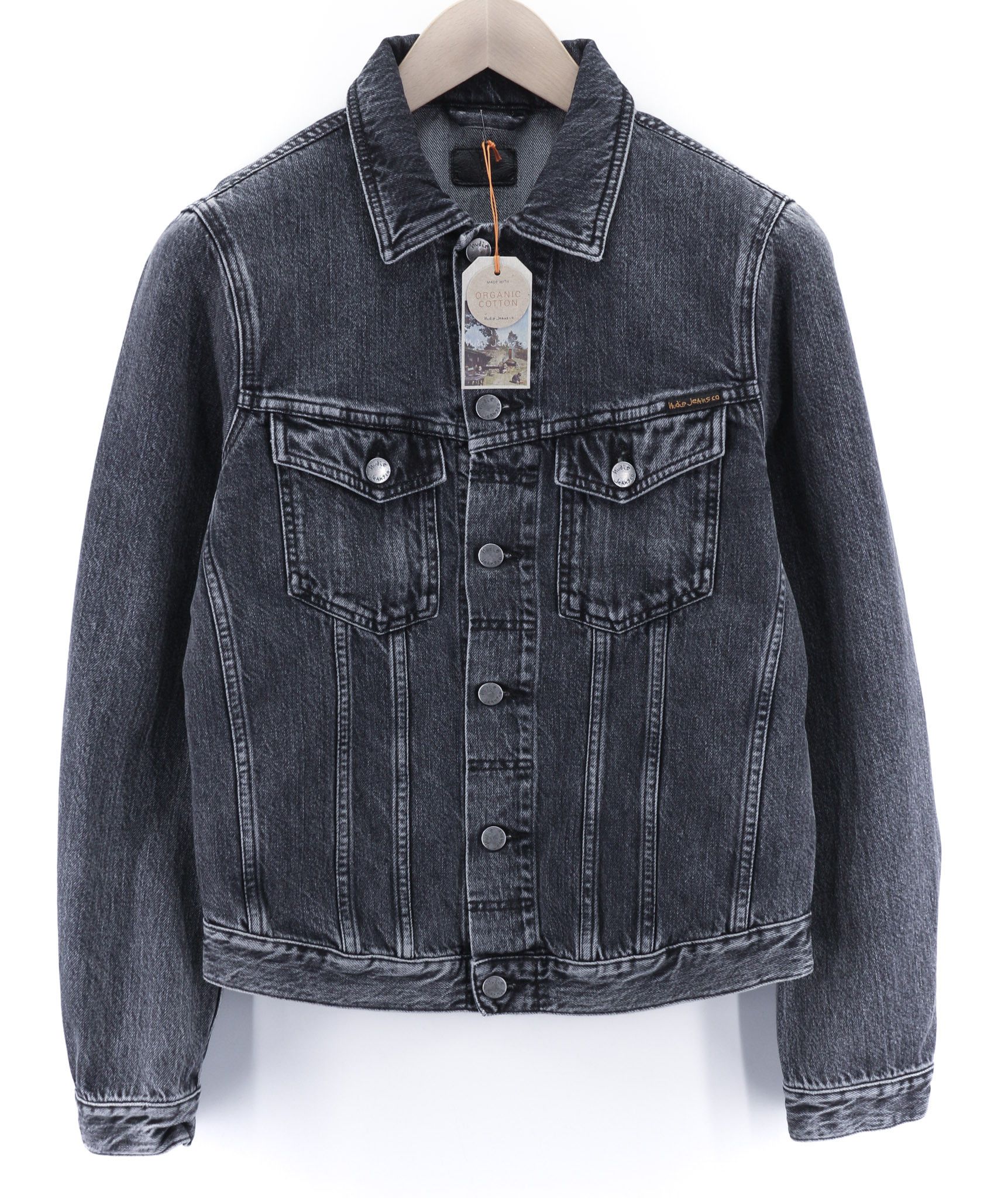 Nudie Jeans BILLY GREY STARDUST DENIM S Grey Denim Jacket 80371 Size US S / EU 44-46 / 1 - 1 Thumbnail