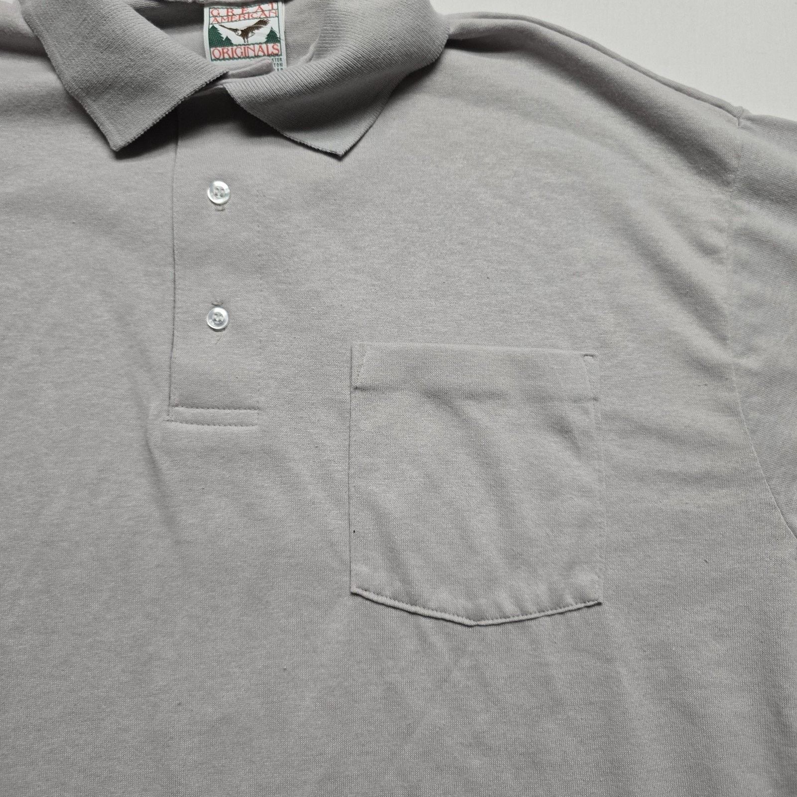 Vintage Vintage Great American Originals Polo L Gray Blank Casual Size US L / EU 52-54 / 3 - 3 Thumbnail