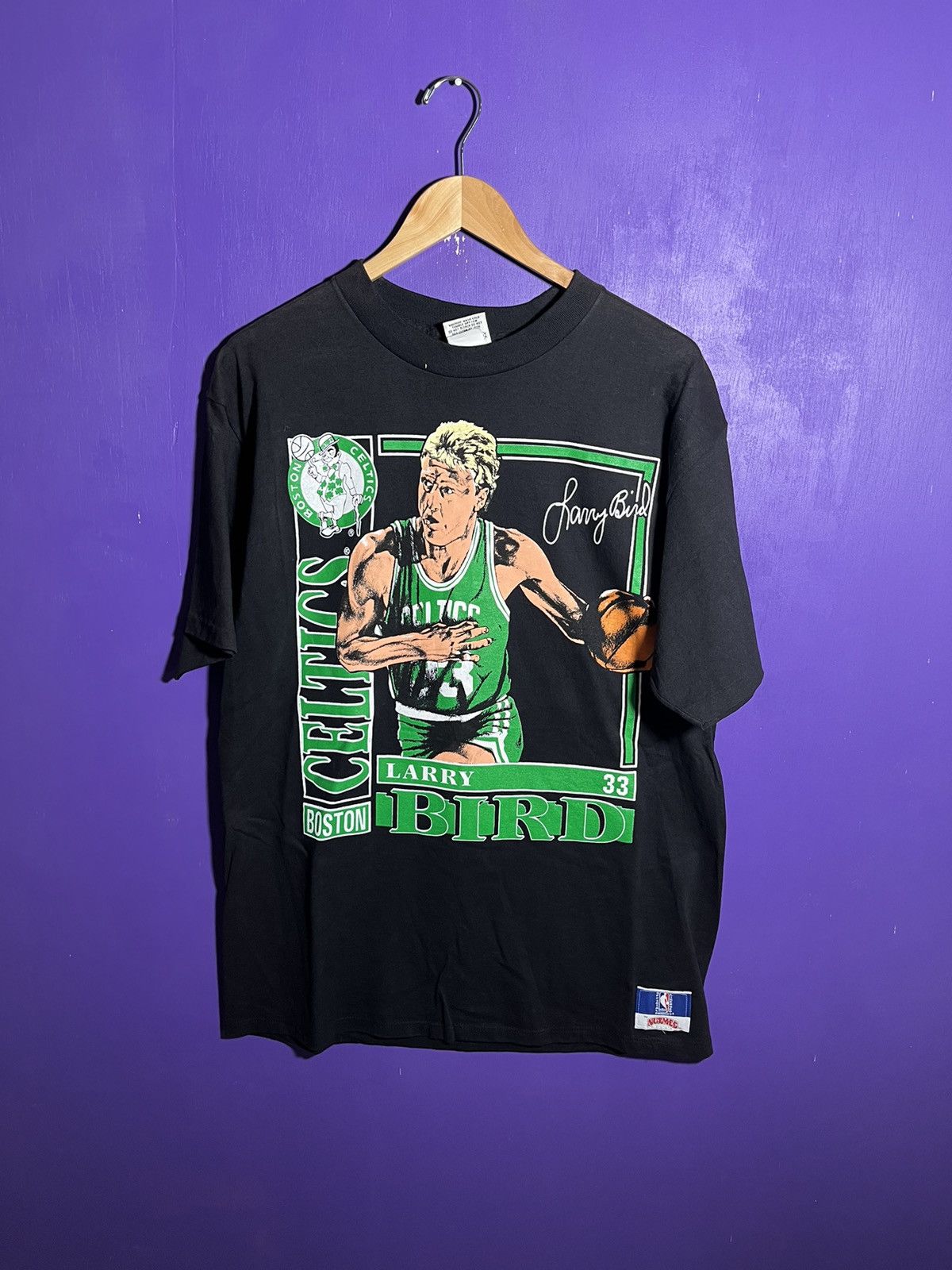 NBA × Nutmeg × Vintage Vintage 90s Nutmeg Celtics Larry bird player t-shirt Size US XL / EU 56 / 4 - 1 Thumbnail