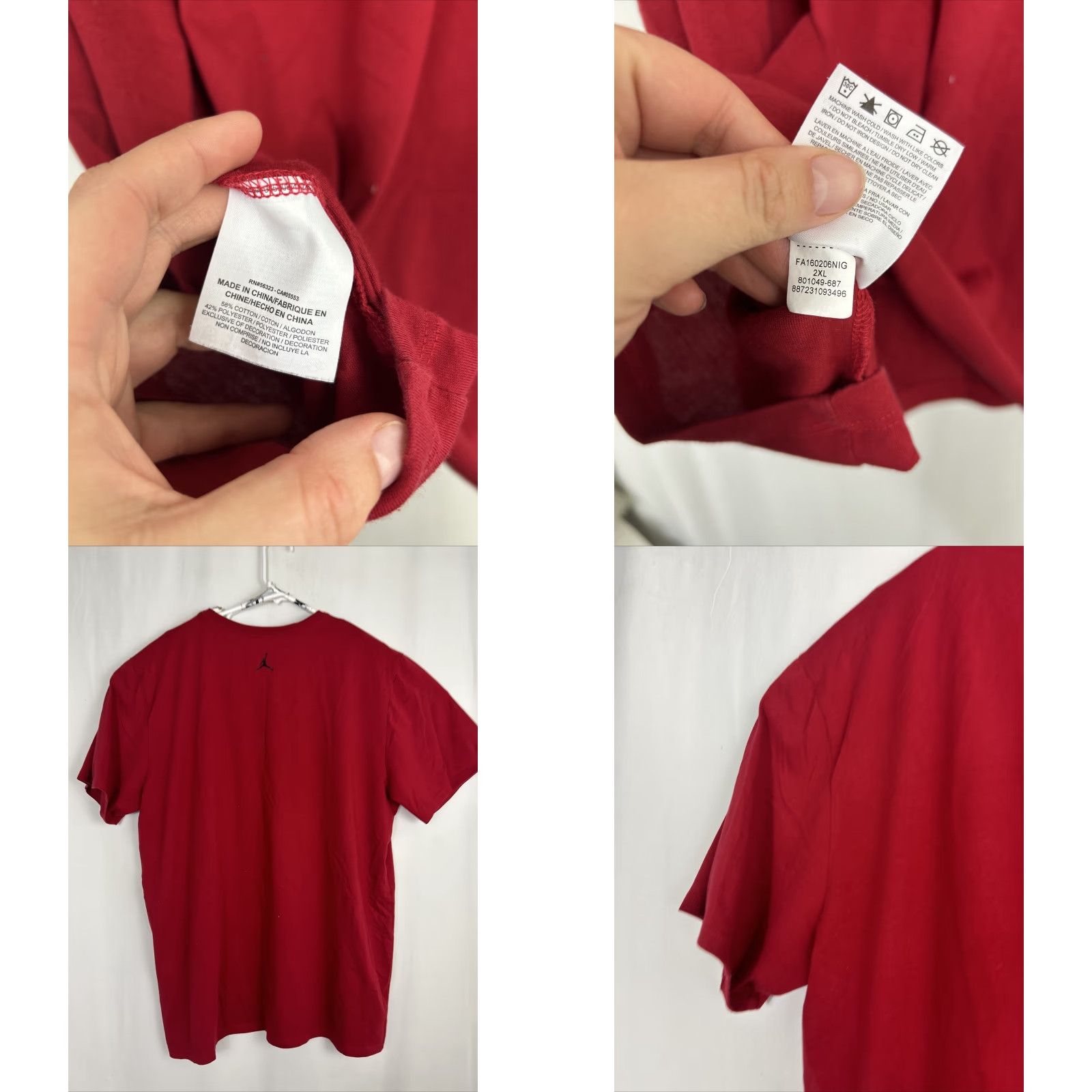 Nike VINTAGE NIKE AIR JORDAN 31 MODERN WING RETRO GYM RED SHIRT XXL GYM RED BLACK BRED T-Shirt Mens Graphic Tee Jordan 80s 90s Size US XXL / EU 58 / 5 - 8 Thumbnail