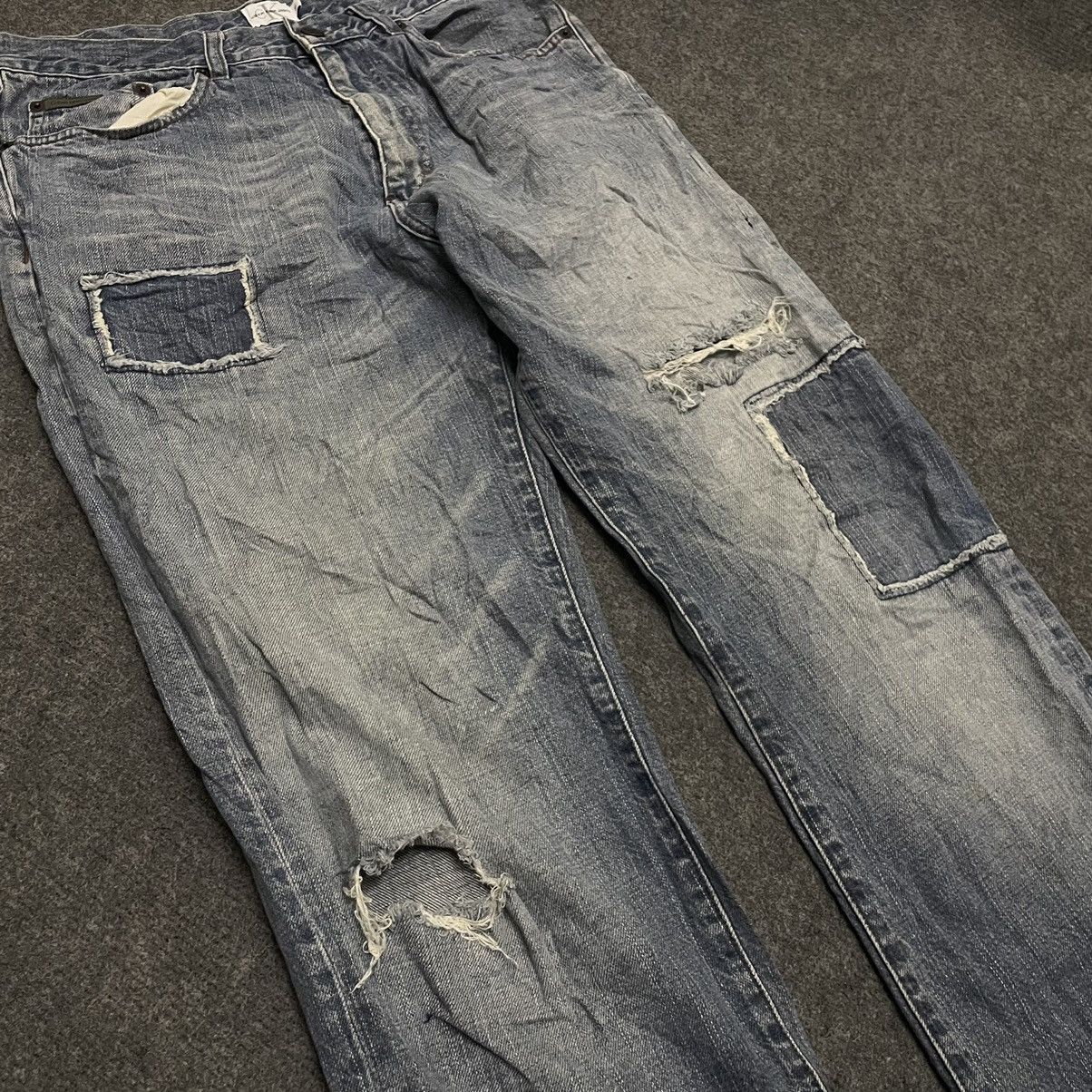 Calvin Klein 90s CK Distressed Denim Patchwork Kapital Style Size US 32 / EU 48 - 2 Thumbnail