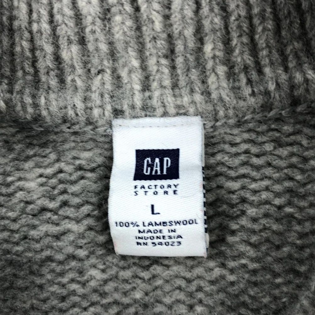 Gap GAP Men’s L Lambswool Shawl Collar Sweater Gray Red Black Stripe Knit Pullover Wool Casual Size US L / EU 52-54 / 3 - 2 Thumbnail