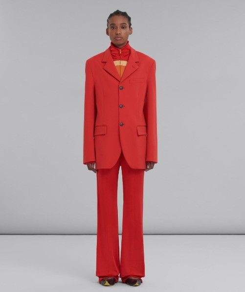 Marni o1srvl11e0724 Jacket in Red Size US M / EU 48-50 / 2 - 2 Thumbnail