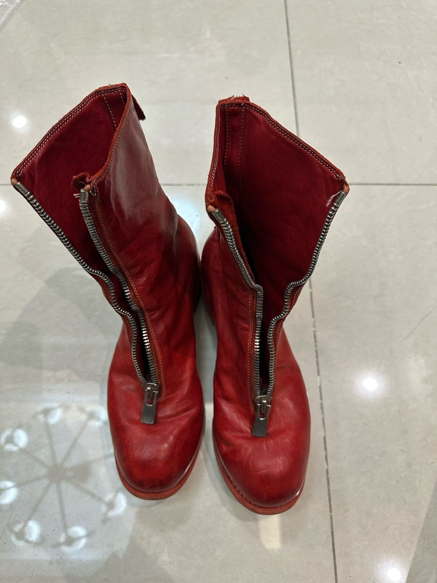 Guidi Guidi Red Leather Boots Size 36.5 Size US 6 / IT 36 - 1 Thumbnail