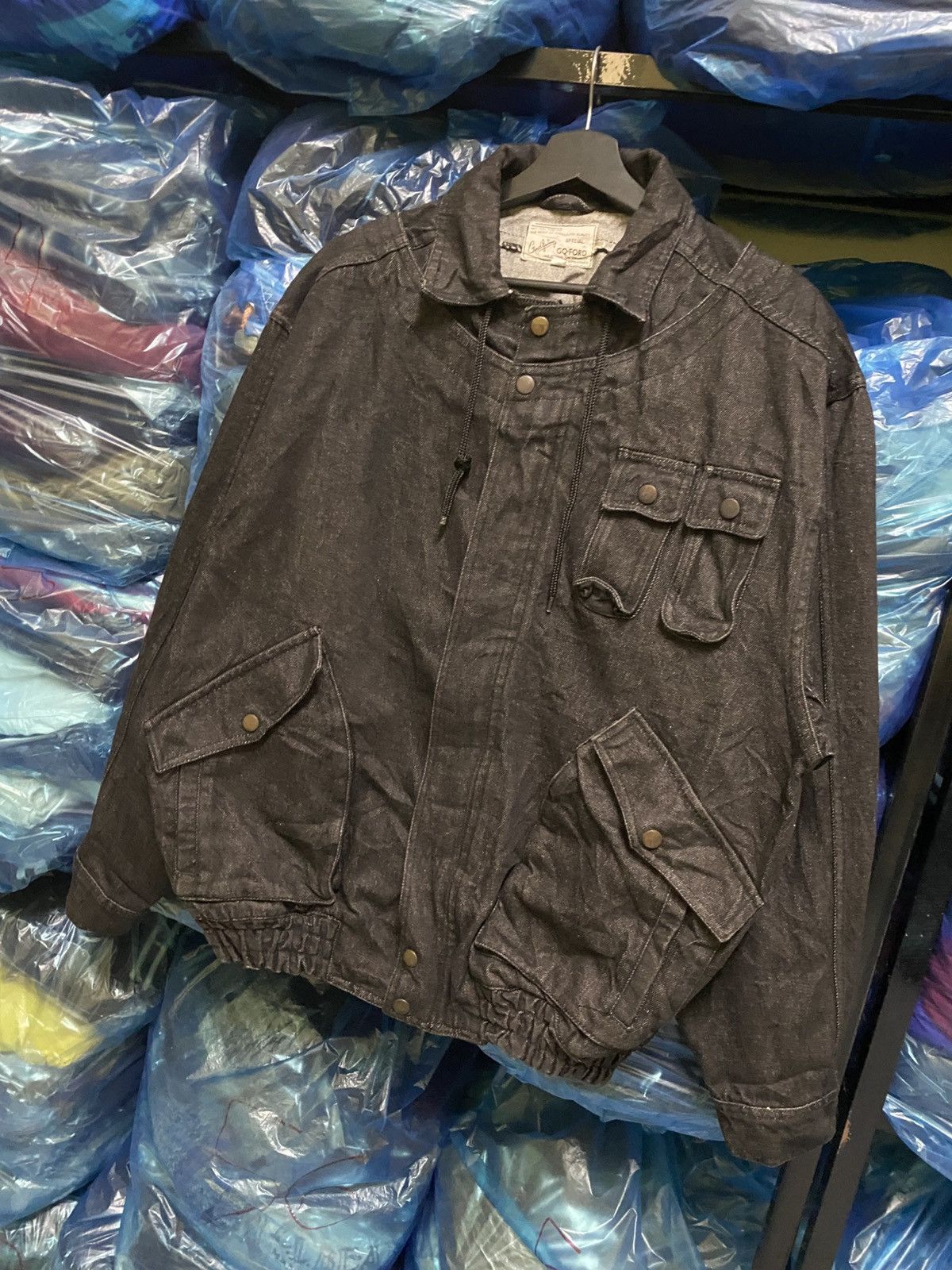 GQ VINTAGE 90s GQ FORD DARK GREY DENIM BOMBER JACKET Size US L / EU 52-54 / 3 - 2 Thumbnail