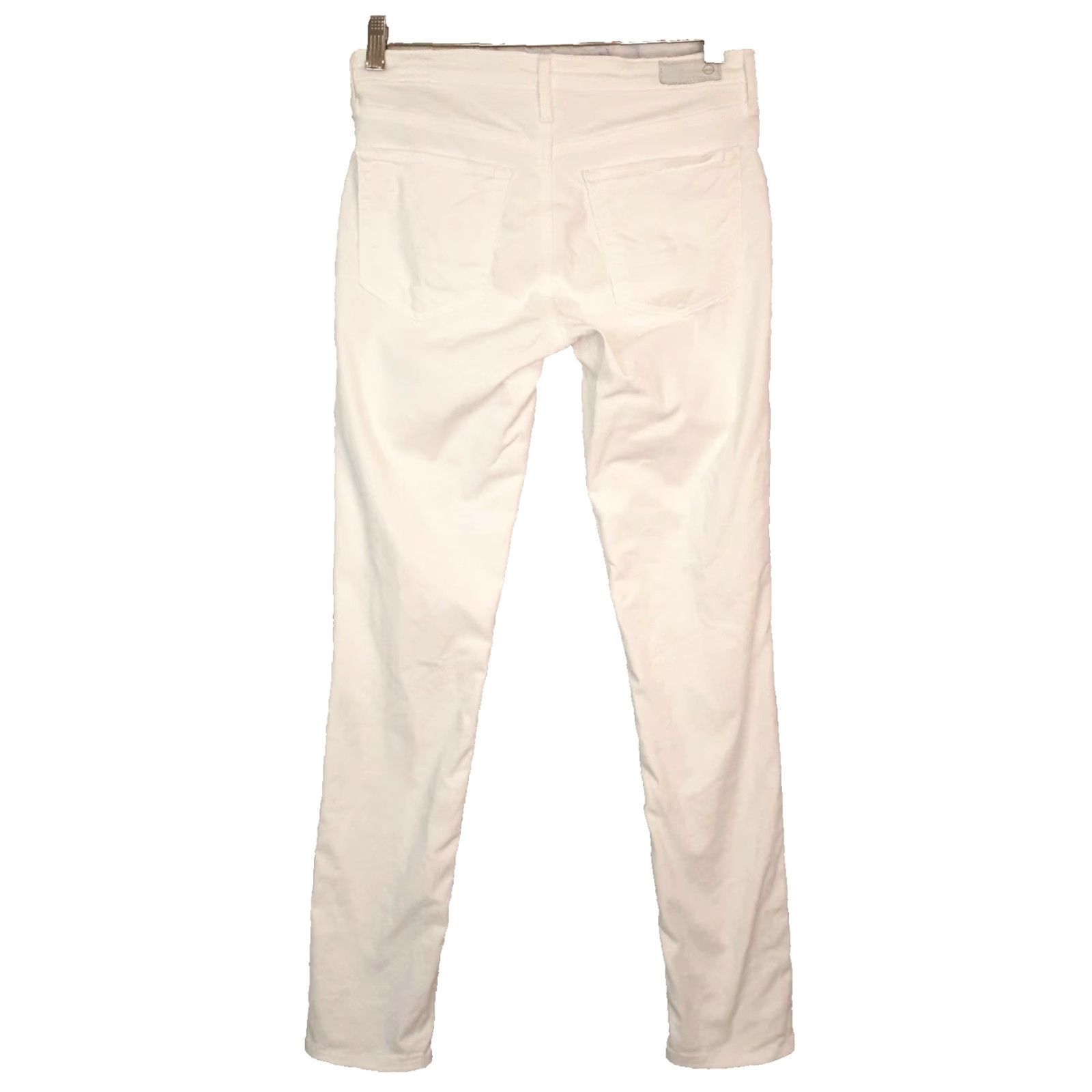 Denime AG Adriano Goldschmied Jeans Skinny White Denim 29x31 Adults Womens 29 31 Zip Button Fly Slim Fit Regular Size 29" - 2 Thumbnail