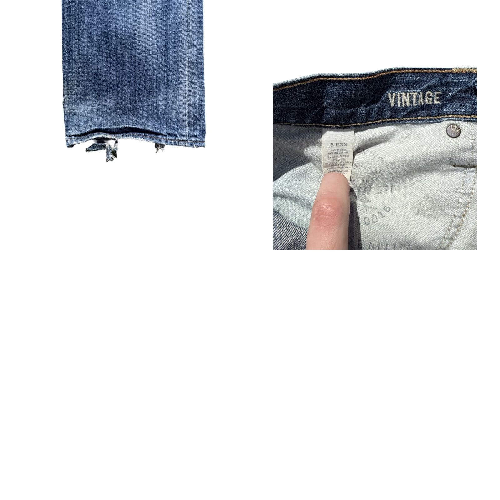 American Eagle Outfitters American Eagle Jeans - 31 x 32 - Buckle Back Selvedge - Blue - Men - Regular - Straight - Size 31 Inseam 32 Size US 31 - 8 Thumbnail