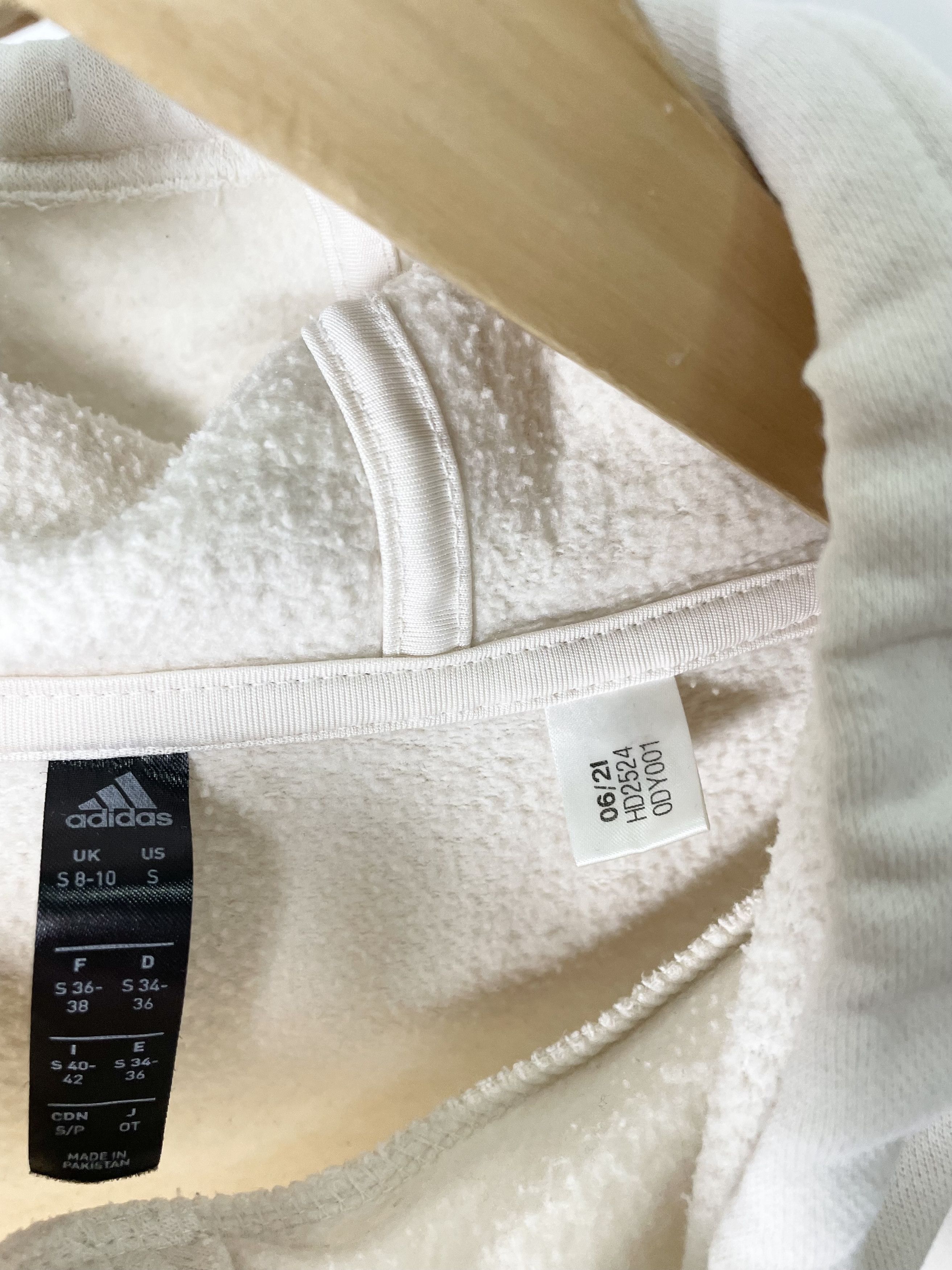 Adidas Adidas ( Size S ) Beige Cream Boxy Baggy Fit Hoodie Size S / US 4 / IT 40 - 6 Thumbnail