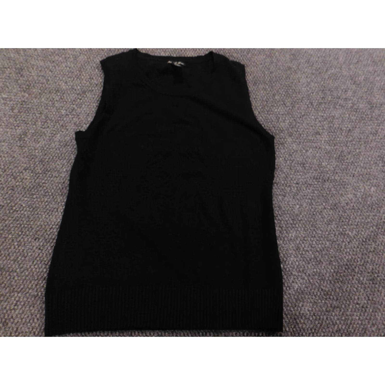 Vintage Audrey & Grace Blouse Shirts Womens L Black Crew Neck Pullover Knit Cotton Casual Stretch Regular Solid Button Vintage No Size L / US 10 / IT 46 - 3 Thumbnail