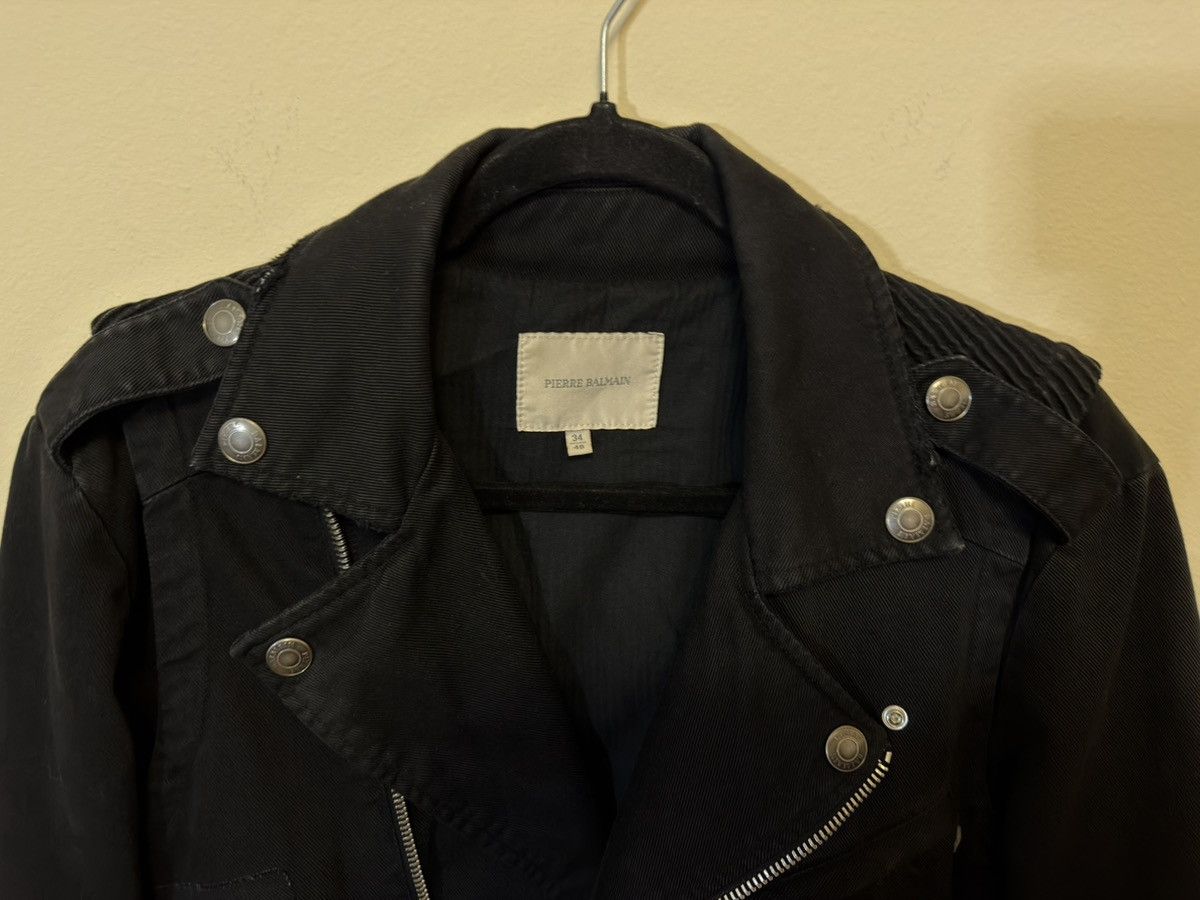 Pierre Balmain Pierre Balmain Cotton Moto Jacket Size US XXS / EU 40 - 3 Thumbnail