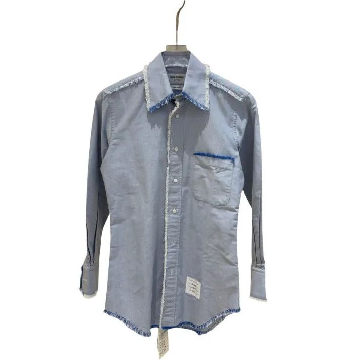 Thom Browne Thom Browne Blue Long Sleeve Cotton Shirt Size US M / EU 48-50 / 2 - 1 Thumbnail