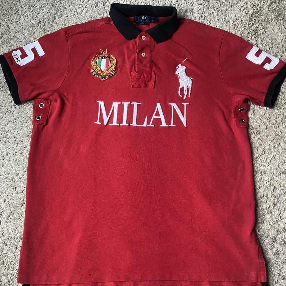 【XL】POLO RALPH LAUREN MILAN 5 ポロシャツ Vintage POLO RALPH LAUREN New York #5 Polo Shirt Big Logo