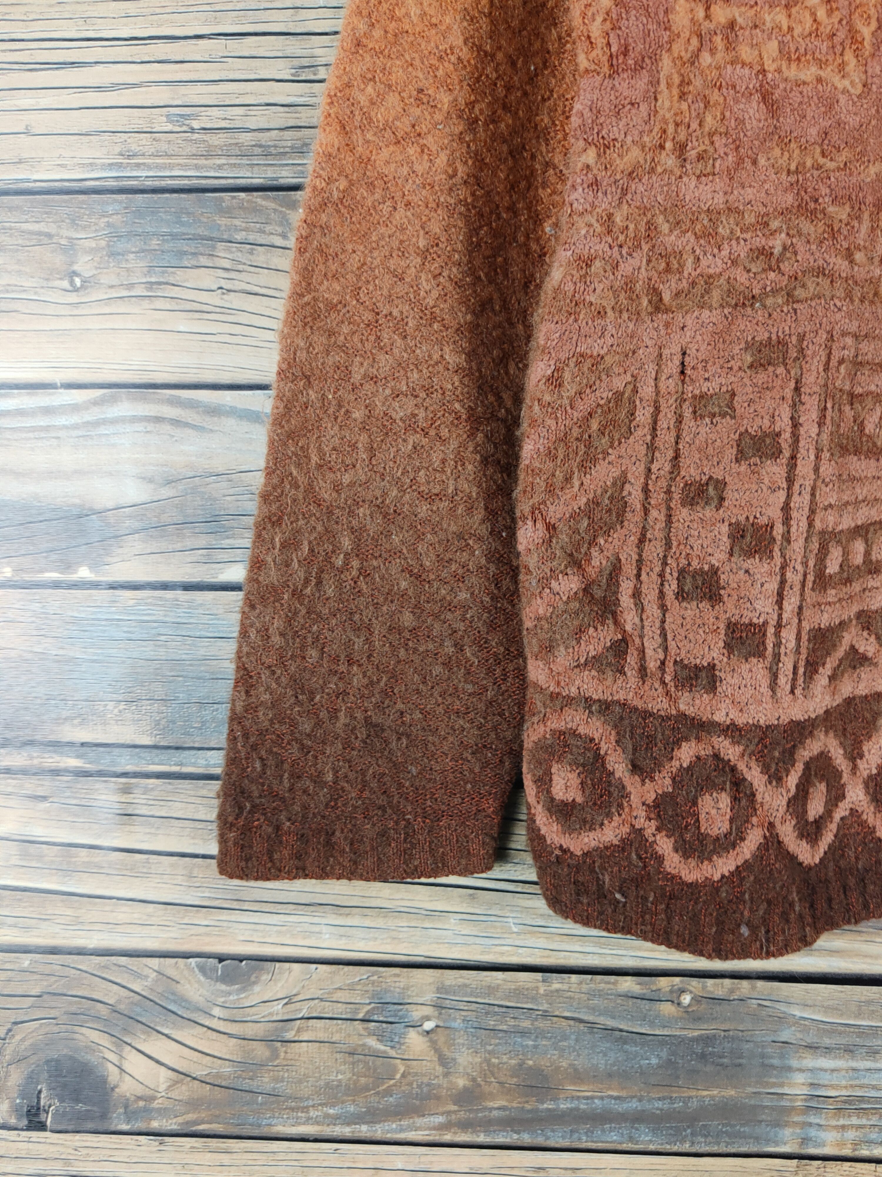 Homespun Knitwear × Japanese Brand × Vintage U-Na Chic Orang Brown Knitwear Sweatshirts #W1473 Size M / US 6-8 / IT 42-44 - 4 Thumbnail