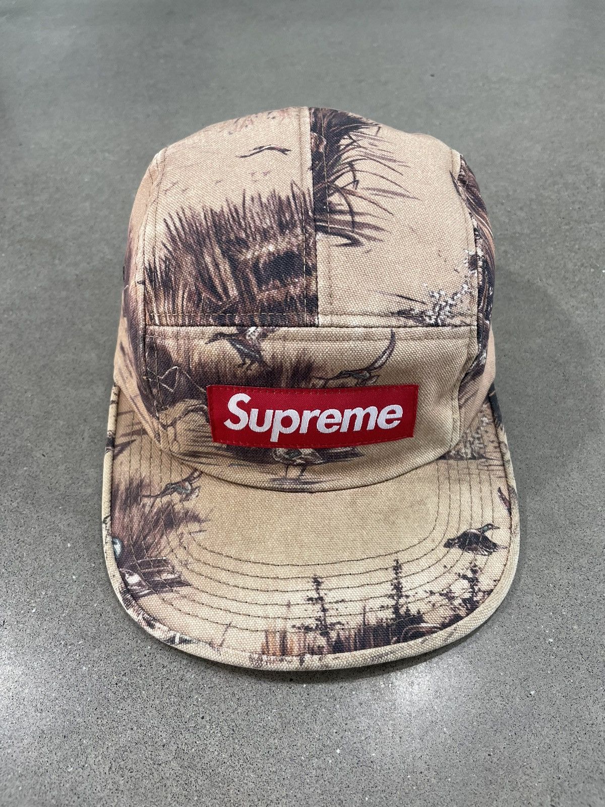 image of Very: F/w 2012 Supreme Dogs & Ducks Camp Cap "dk Khaki" in Khaki Gold, Men's