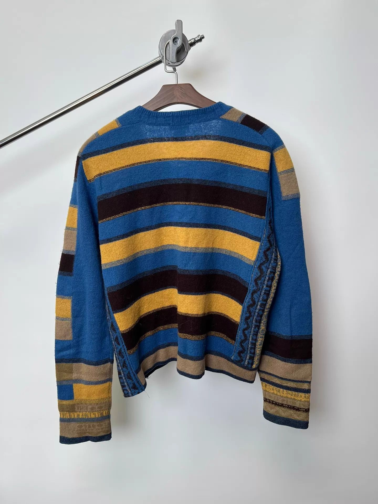Dries Van Noten Dries Van Noten Color Blocked V-Neck Knit Sweater L Size L / US 10 / IT 46 - 5 Thumbnail