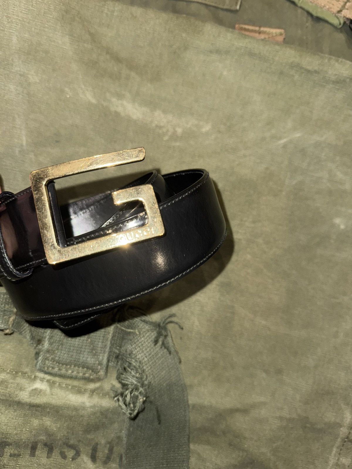 Gucci GUCCI vintage Tom Ford Era with gold metal G buckle Size 28 - 3 Thumbnail