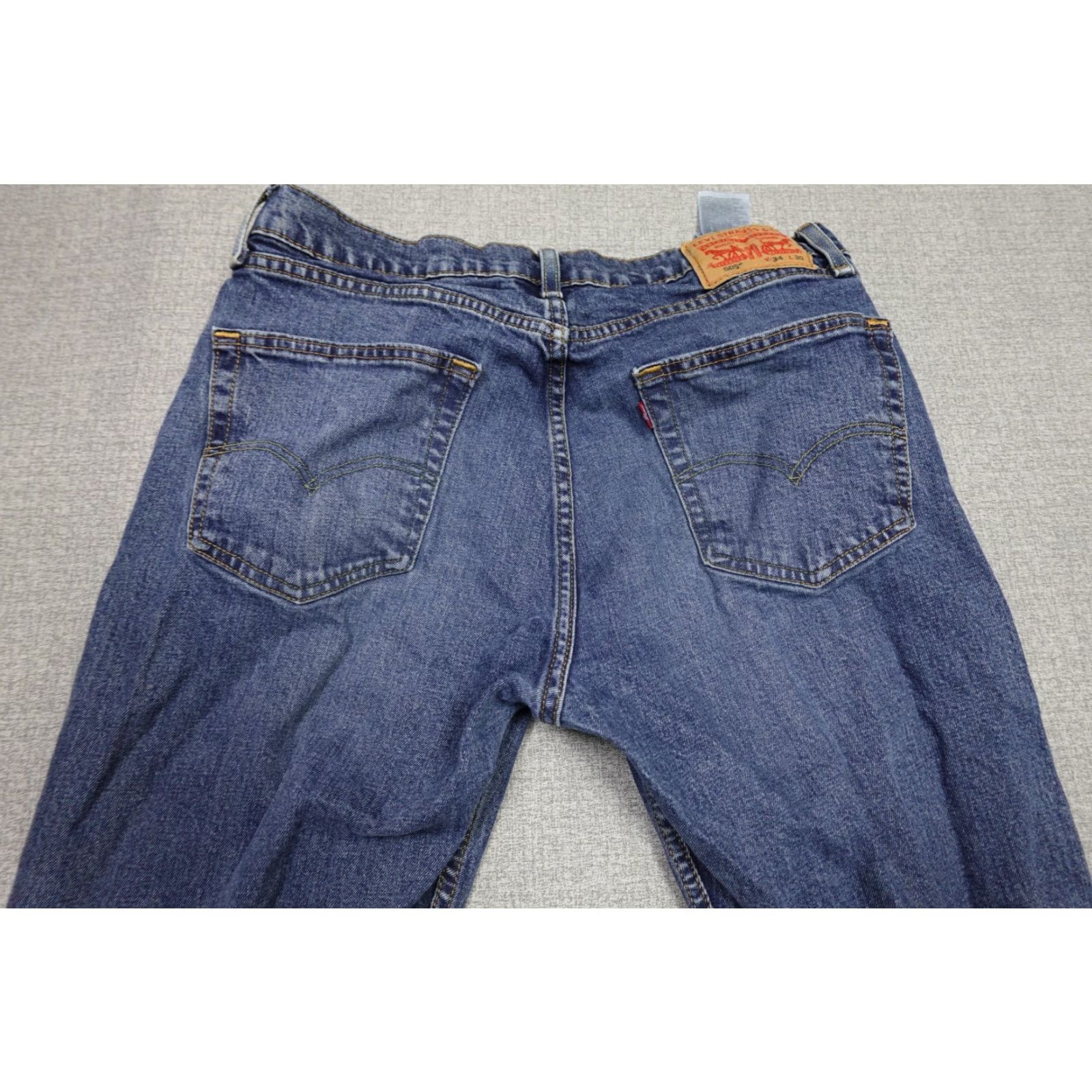 Levi's Levi's 505 Jeans Mens 34x30 Blue Regular Straight Dark Wash Rancher Western Fashion Denim Made in USA Mens Size US 34 / EU 50 - 5 Thumbnail