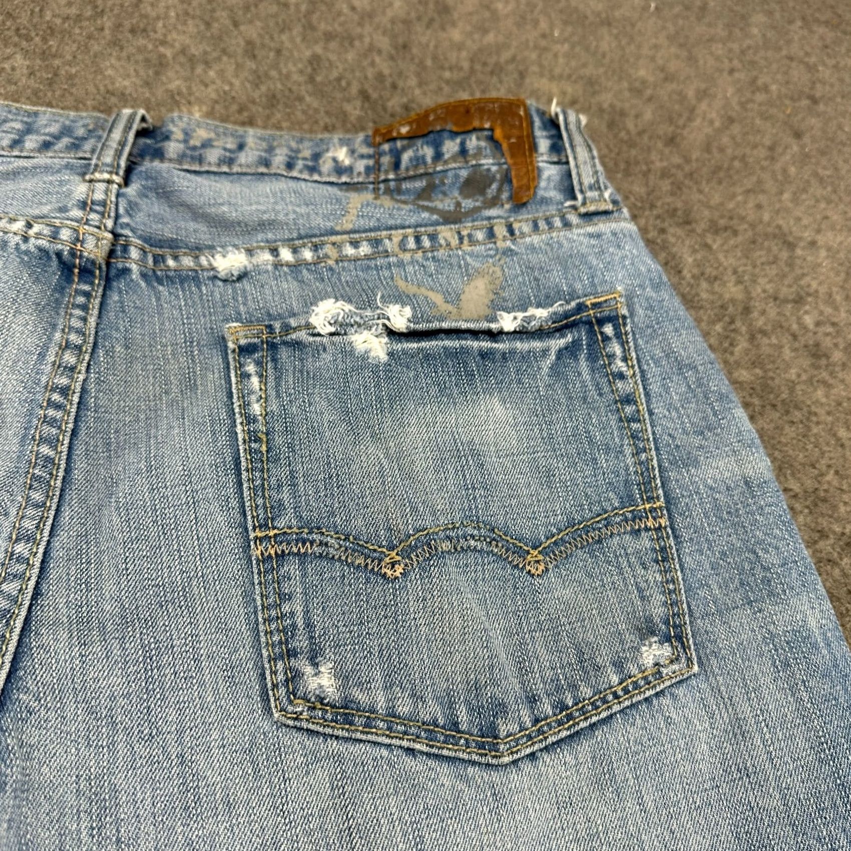 American Eagle Outfitters American Eagle Outfitters Jeans Men 32x36 Blue Bootcut Stretch Distressed 5-Pocket Denim Size US 32 / EU 48 - 4 Thumbnail