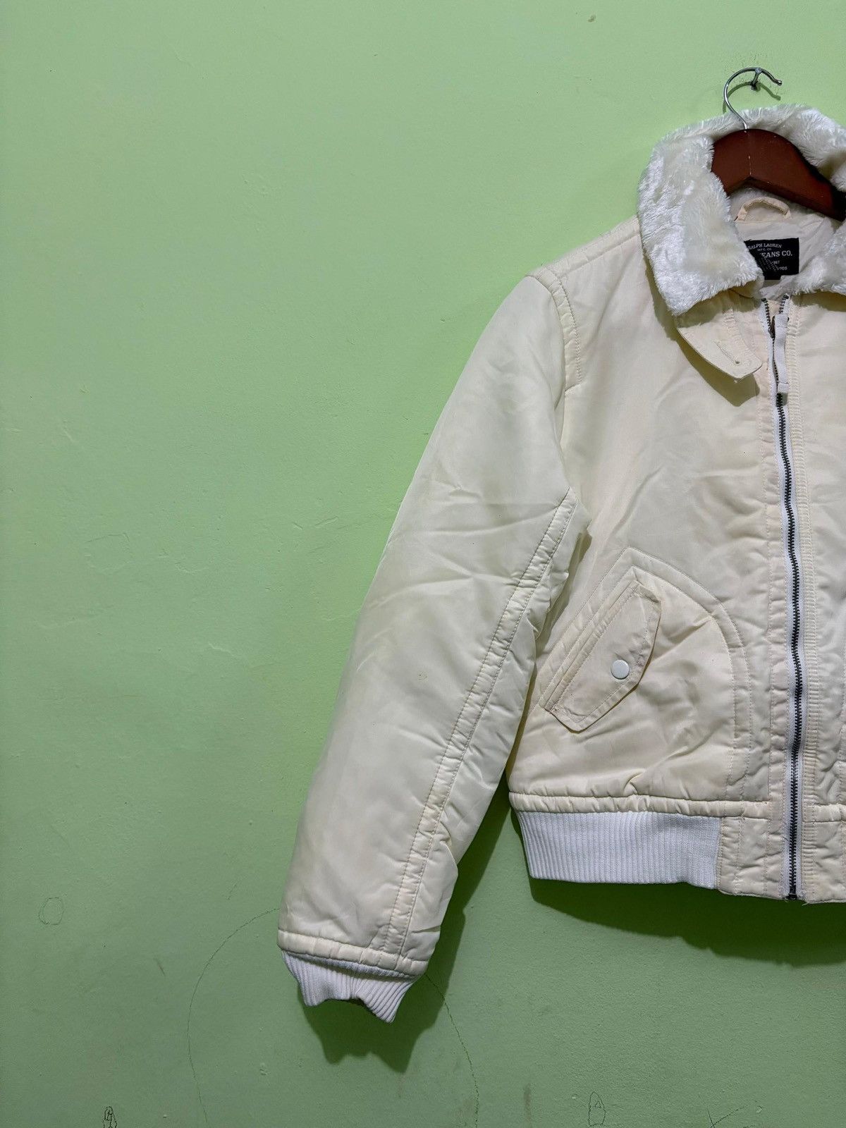 Polo Ralph Lauren × Vintage Polo Jeans Ralph Lauren Bomber Cropped Jacket Fur Collar Size US M / EU 48-50 / 2 - 2 Thumbnail